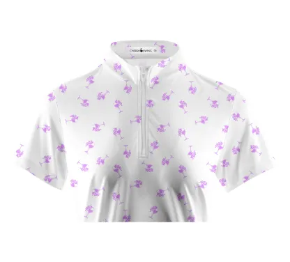 Cherryswing Women's Breathable 1/4 Zip Golf Polo Shirt