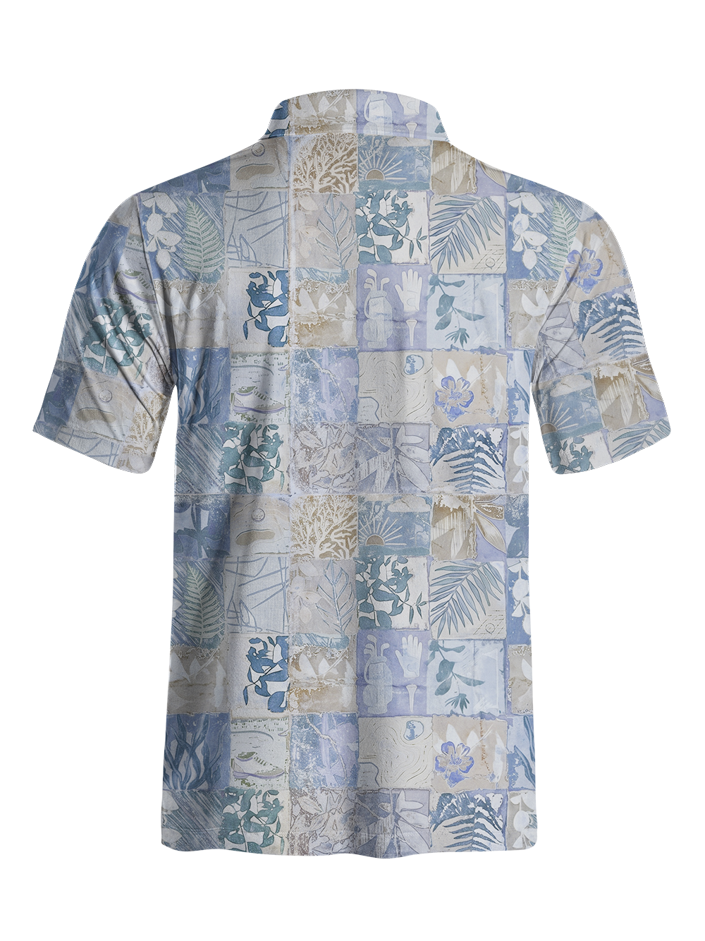 Cherryswing Botanical Mosaic Print Men's Polo Shirt