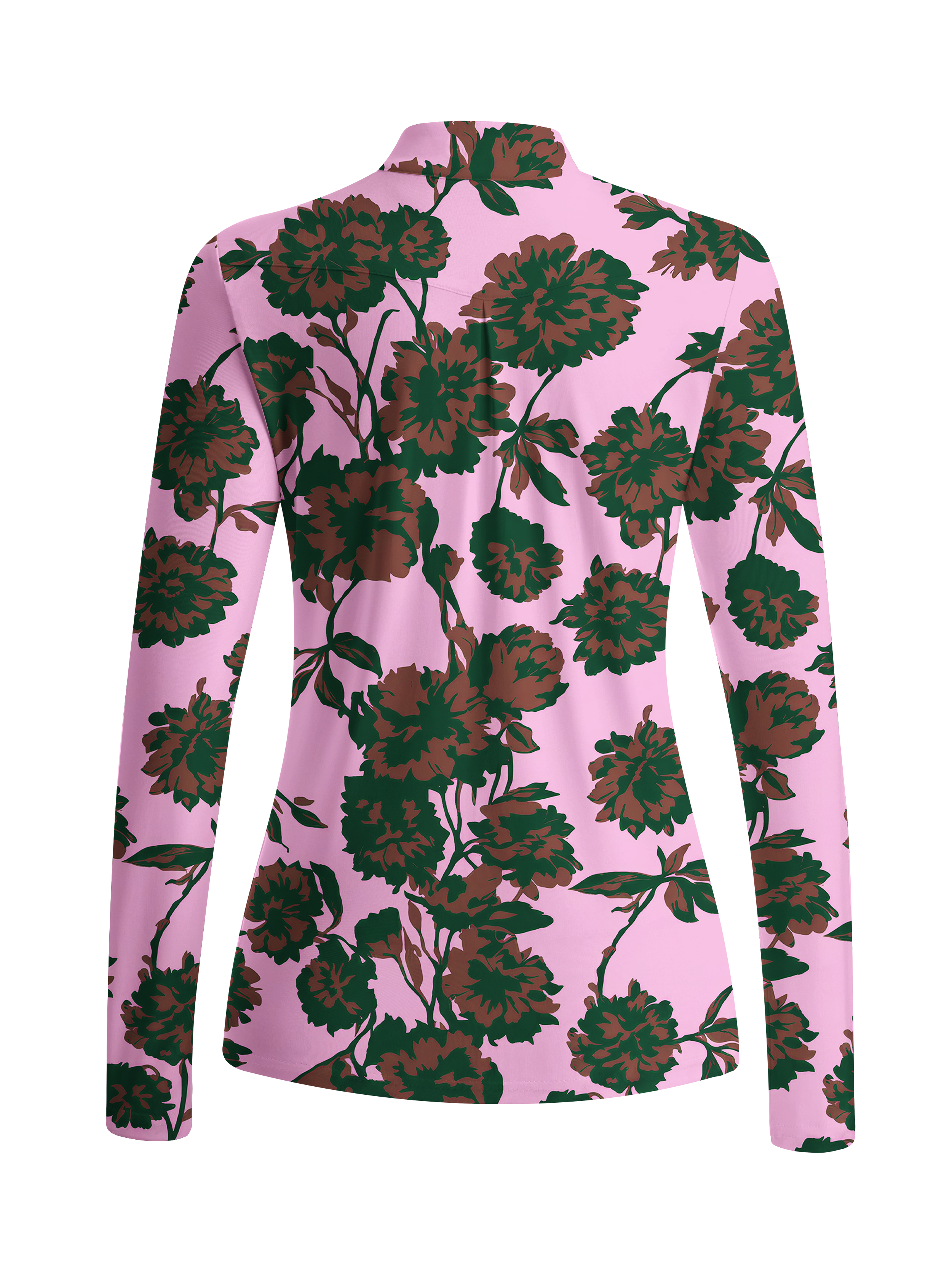 Cherryswing Women's Bold Floral Bloom Long Sleeve Golf Shirt