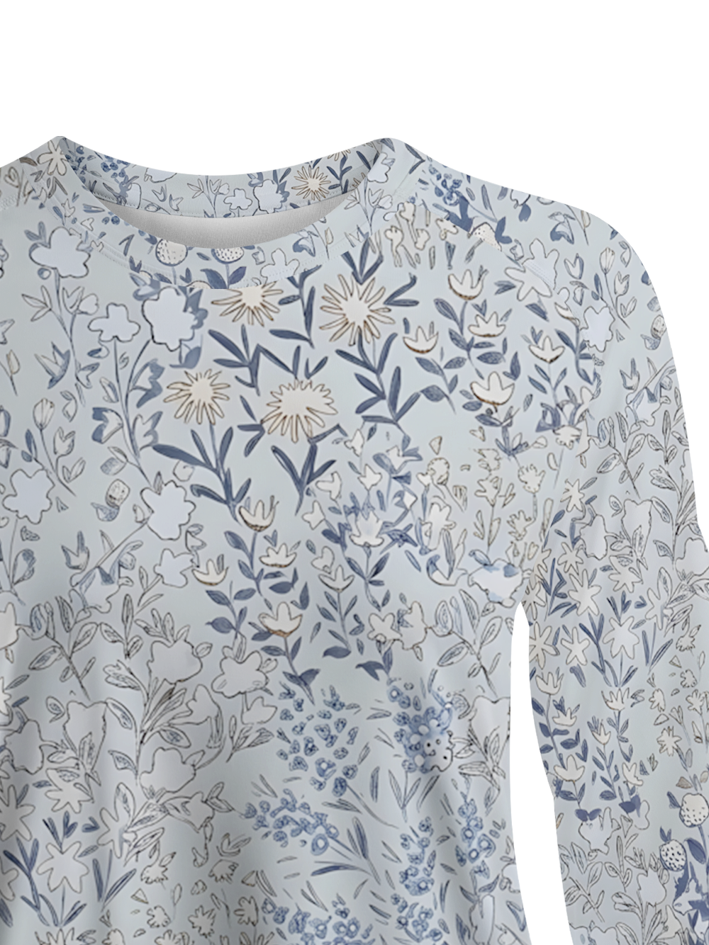 Cherryswing Women's Porcelain Botanical Sketch Golf Shirt