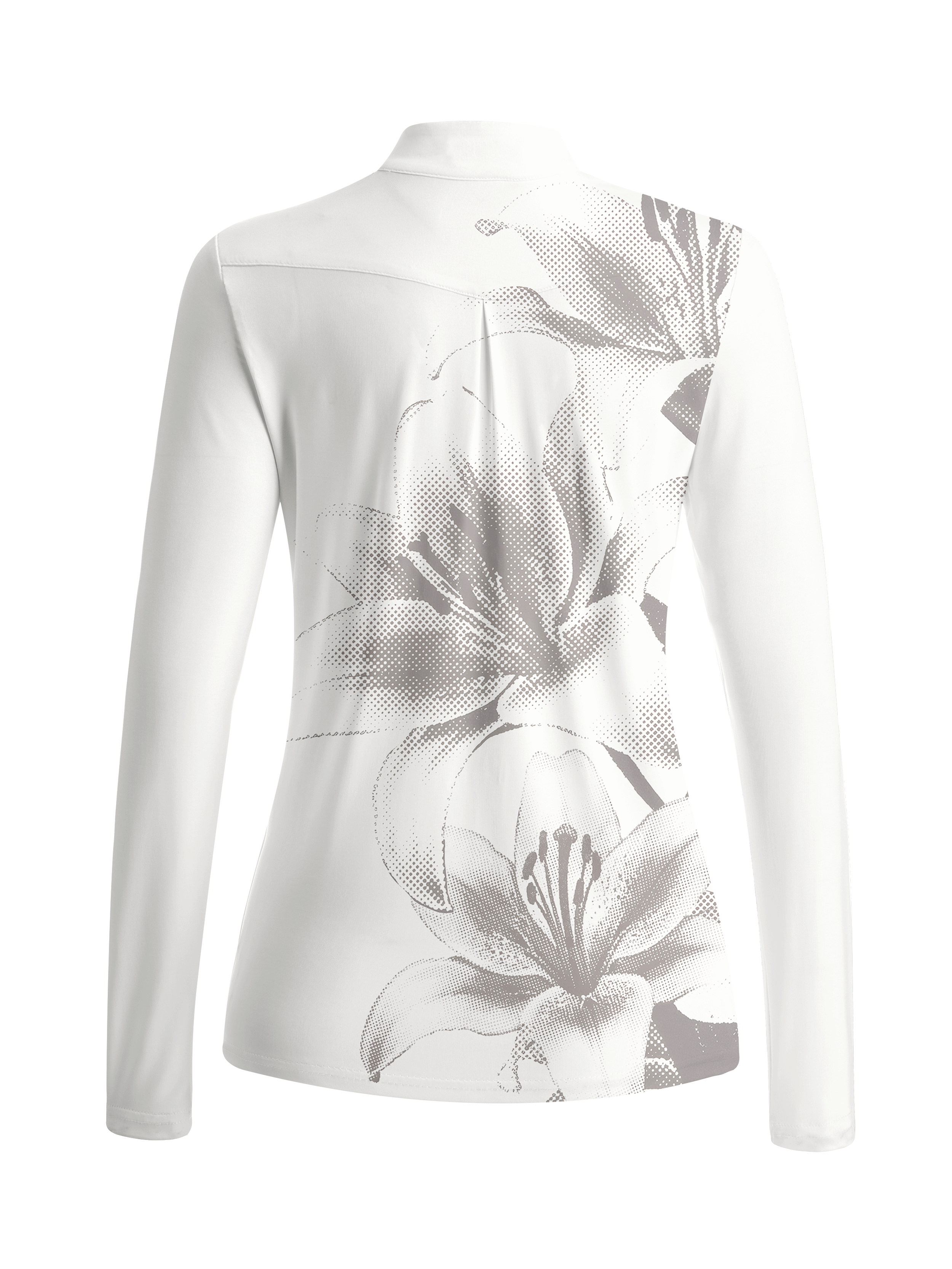 Cherryswing Women's Artistic Halftone Lily Long Sleeve Golf Shirt