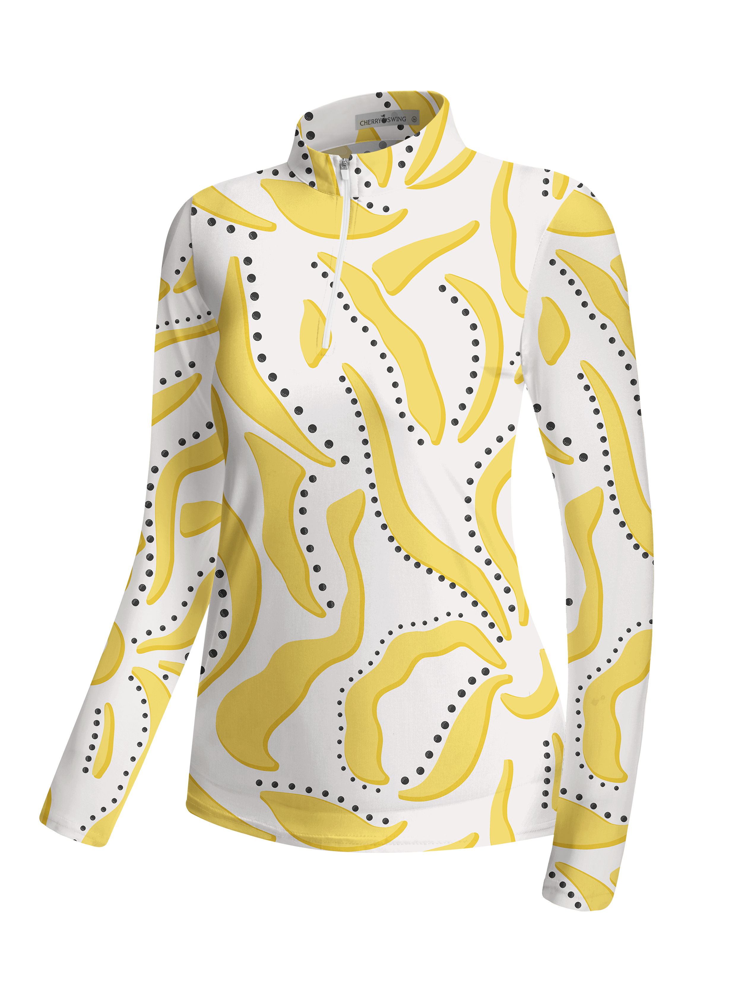 Cherryswing Women's Abstract Leaf Long Sleeve Golf Shirt