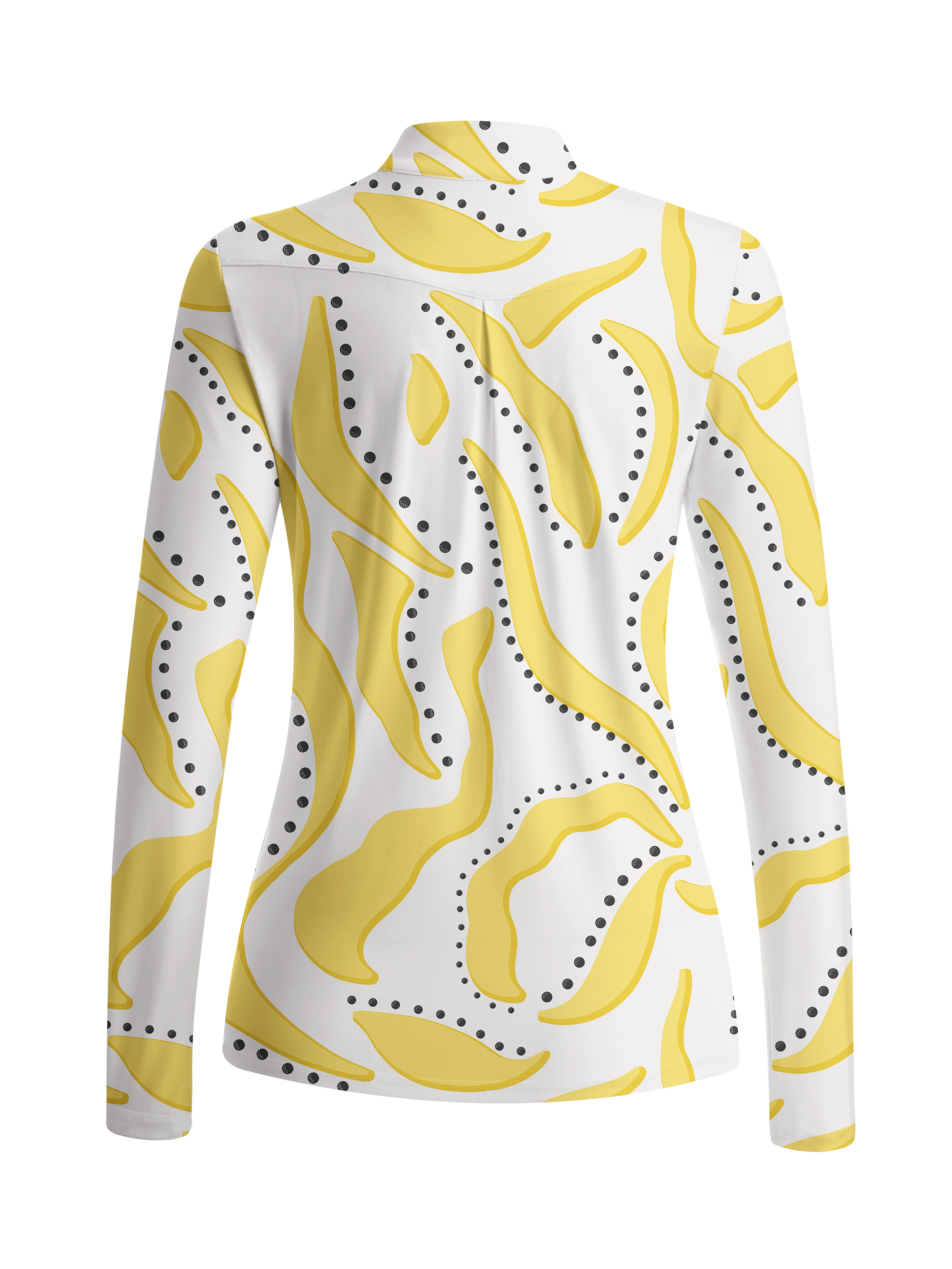 Cherryswing Women's Abstract Leaf Long Sleeve Golf Shirt