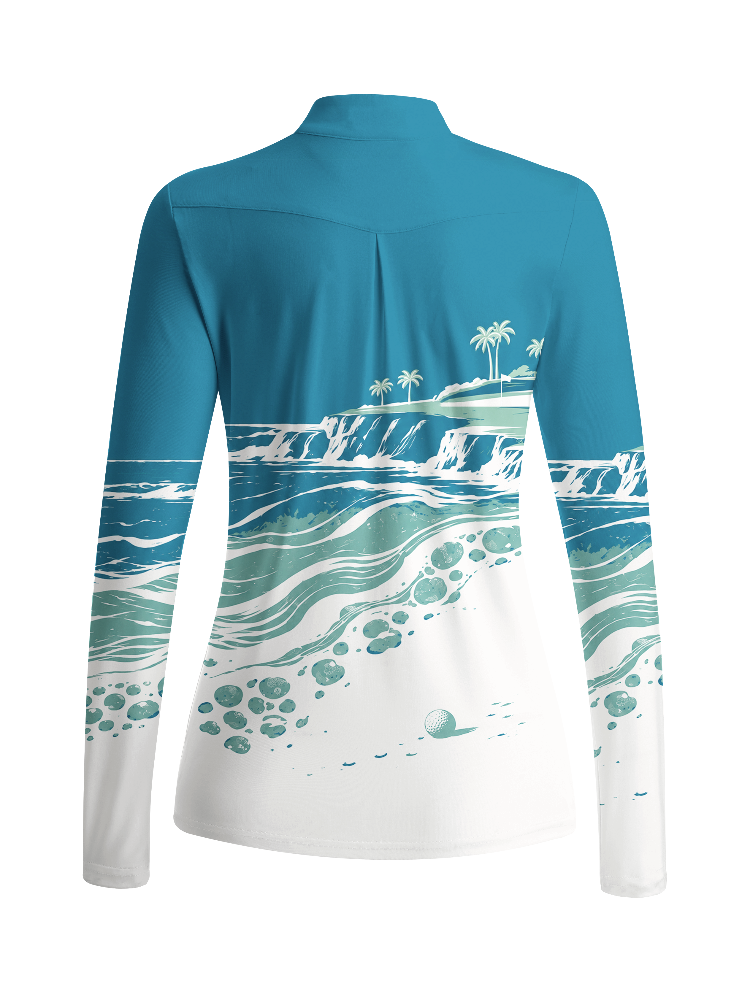 Cherryswing Women's Ocean Wave Long Sleeve Golf Shirt