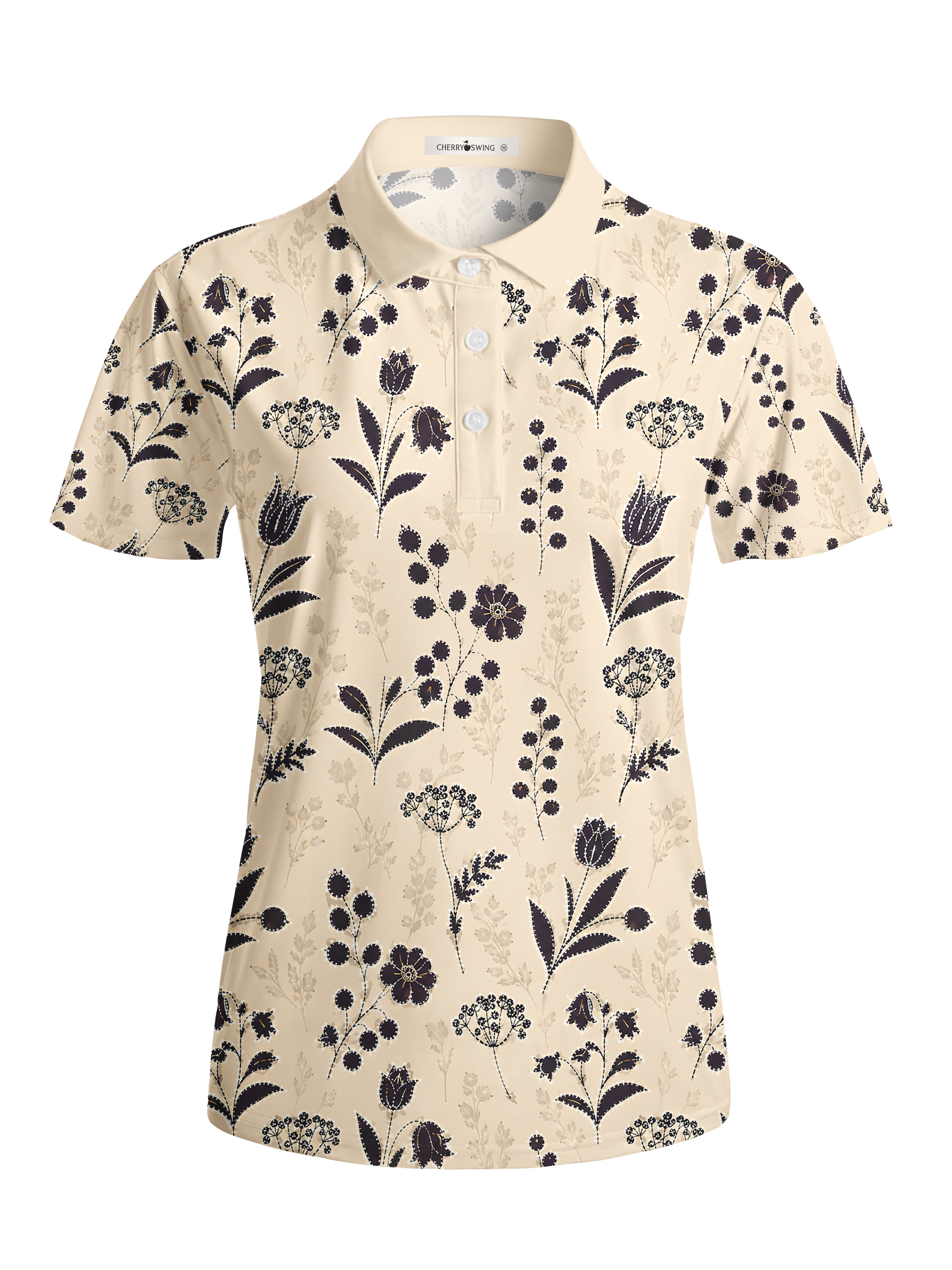 Cherryswing Women's Tropical Bloom Short Sleeve Golf Shirt