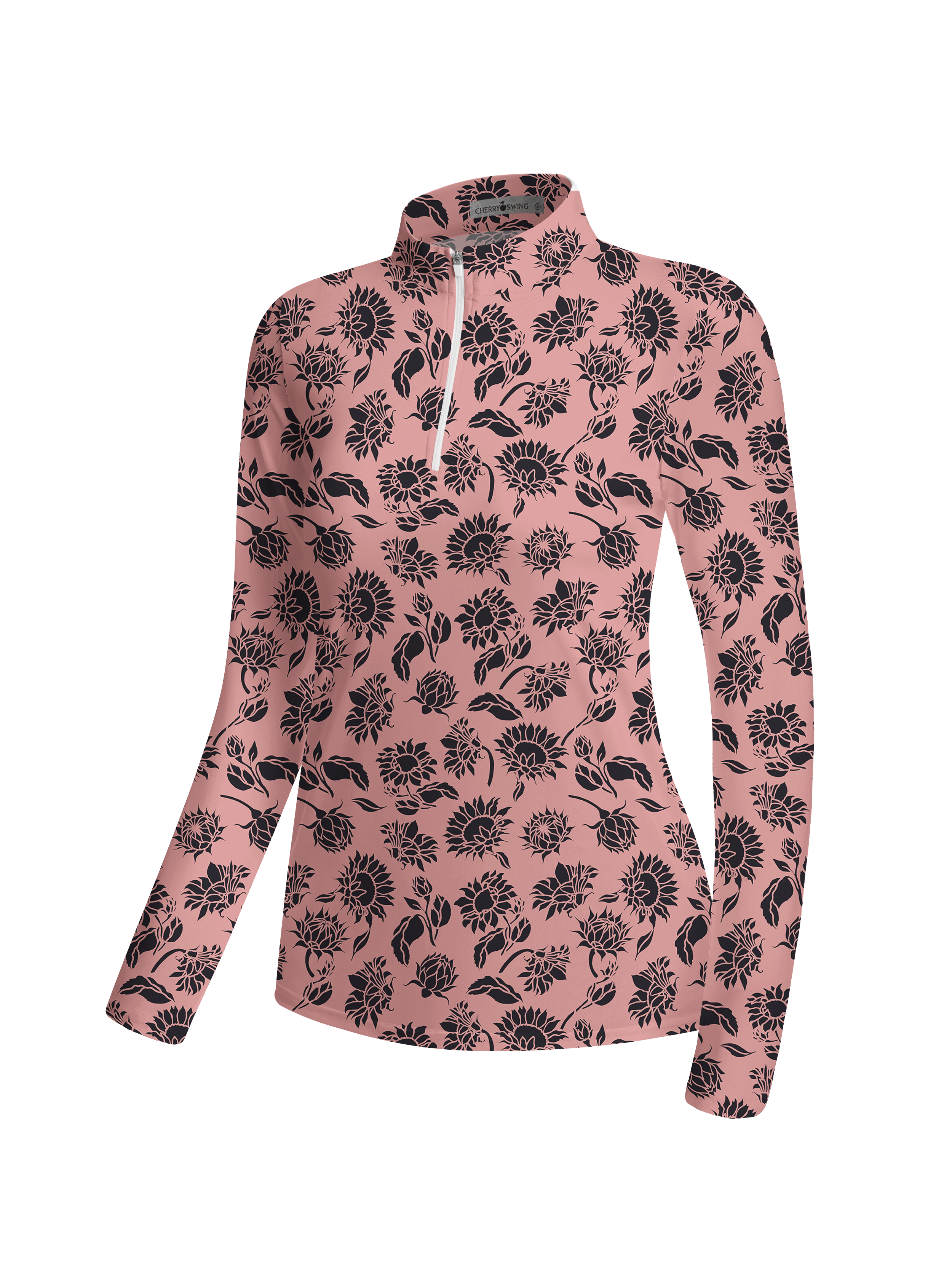 Cherryswing Women's Sunflower Bloom Long Sleeve Golf Shirt