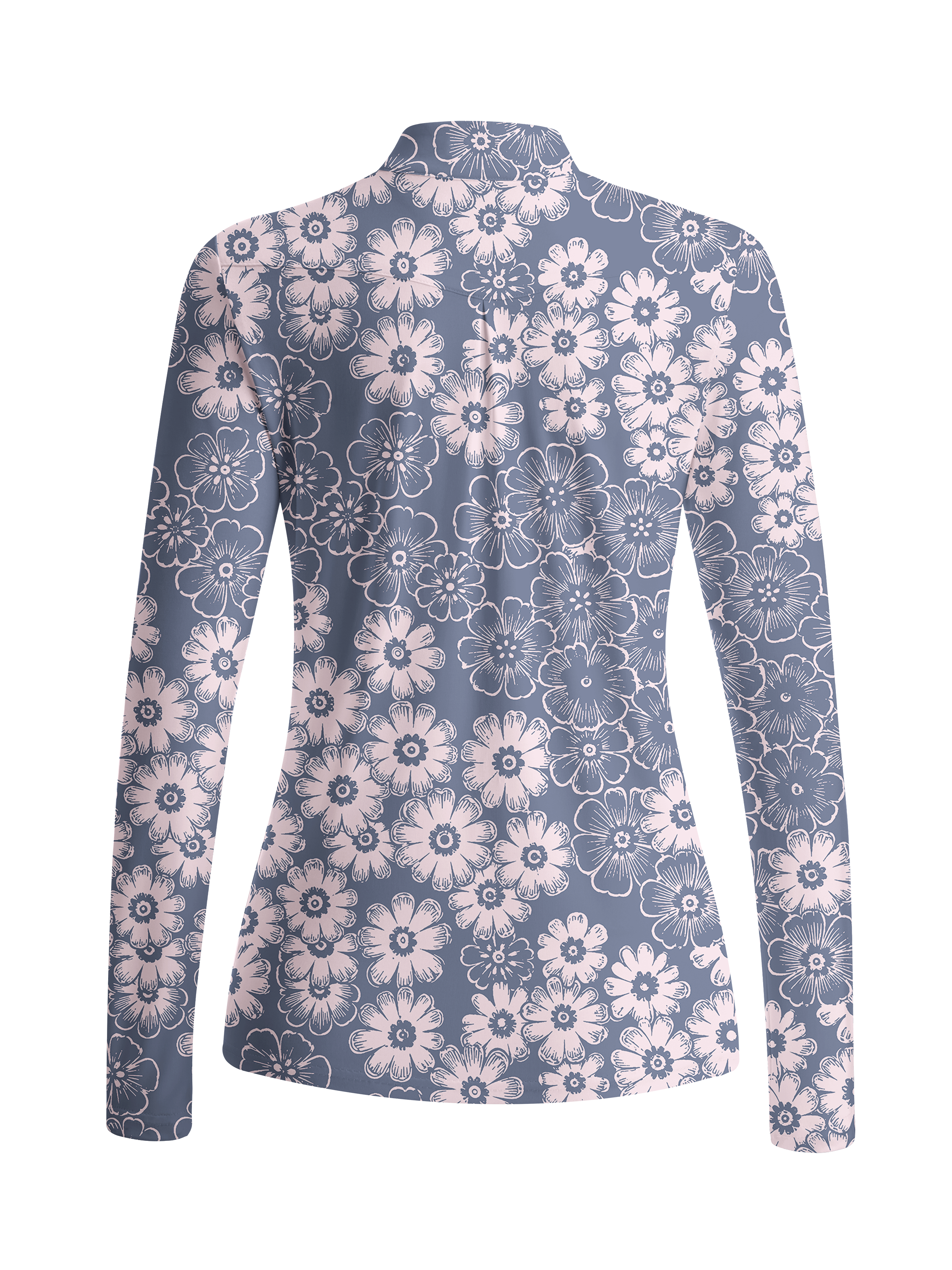 Cherryswing Women's Hand-Drawn Daisy Long Sleeve Golf Shirt