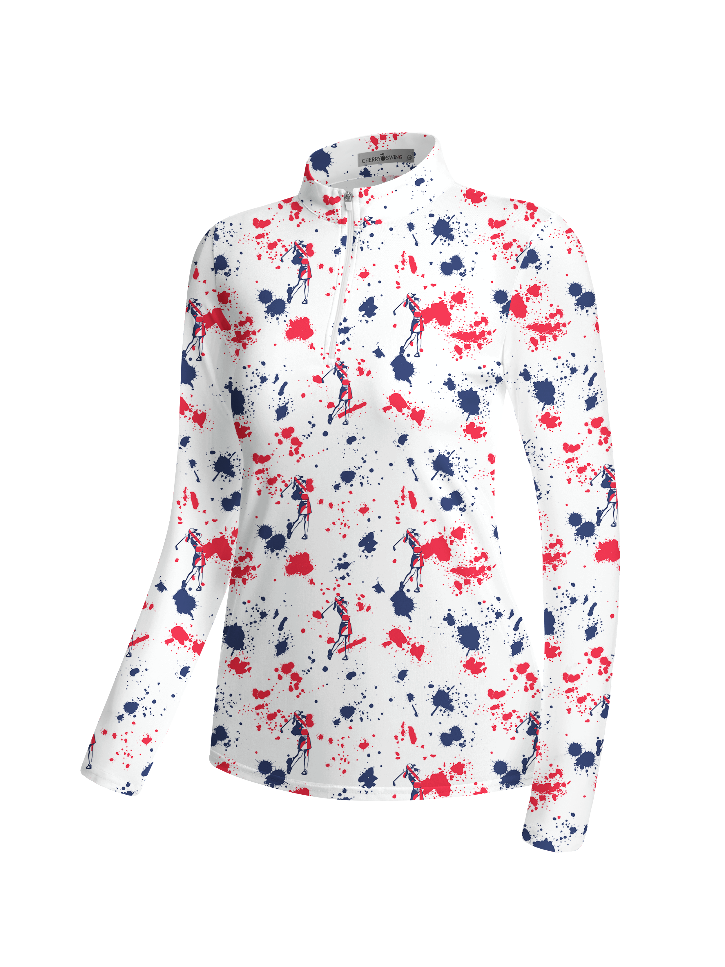 Cherryswing Women's Silhouetted Golfers Long Sleeve Golf Shirt