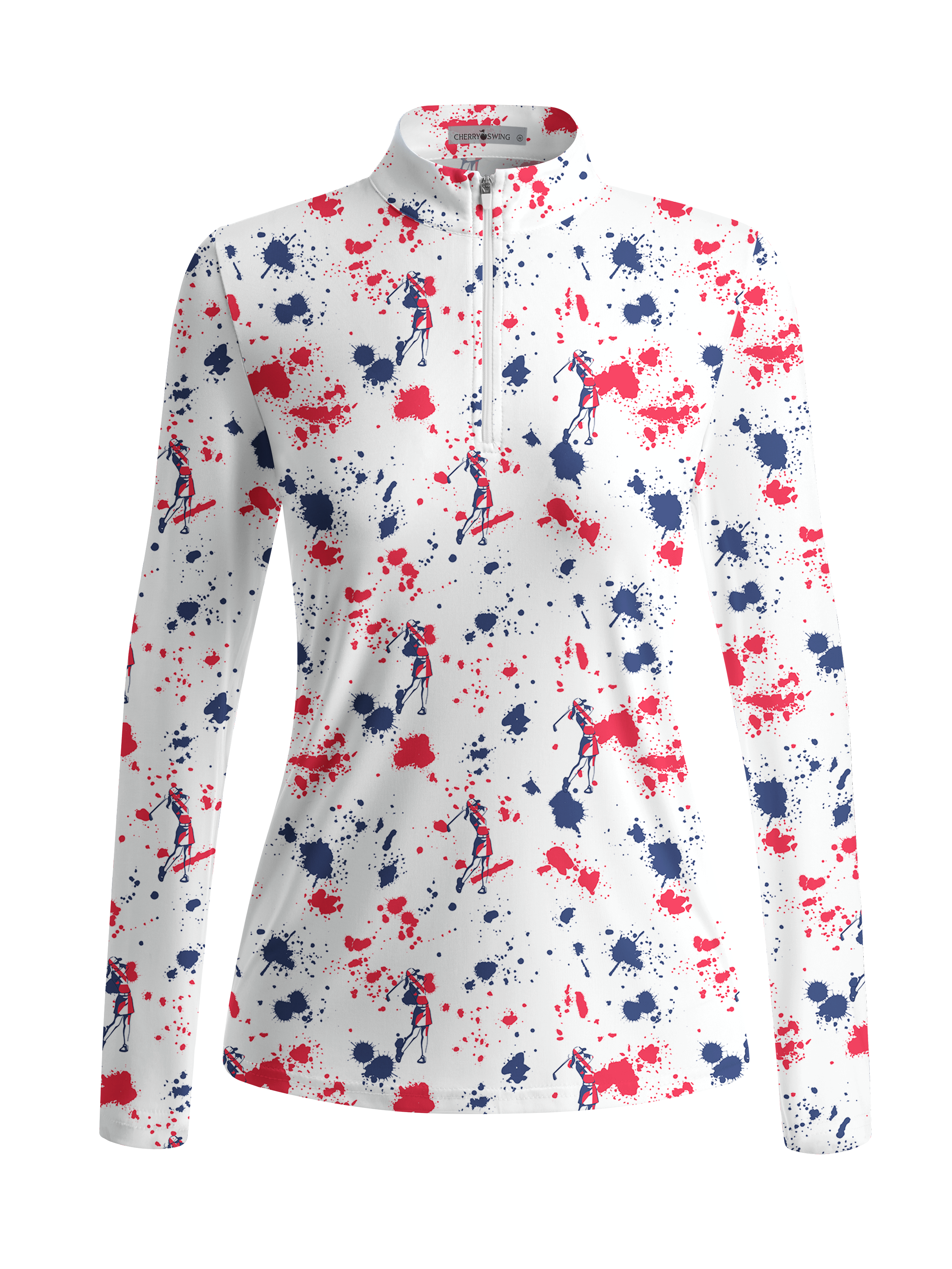 Cherryswing Women's Silhouetted Golfers Long Sleeve Golf Shirt