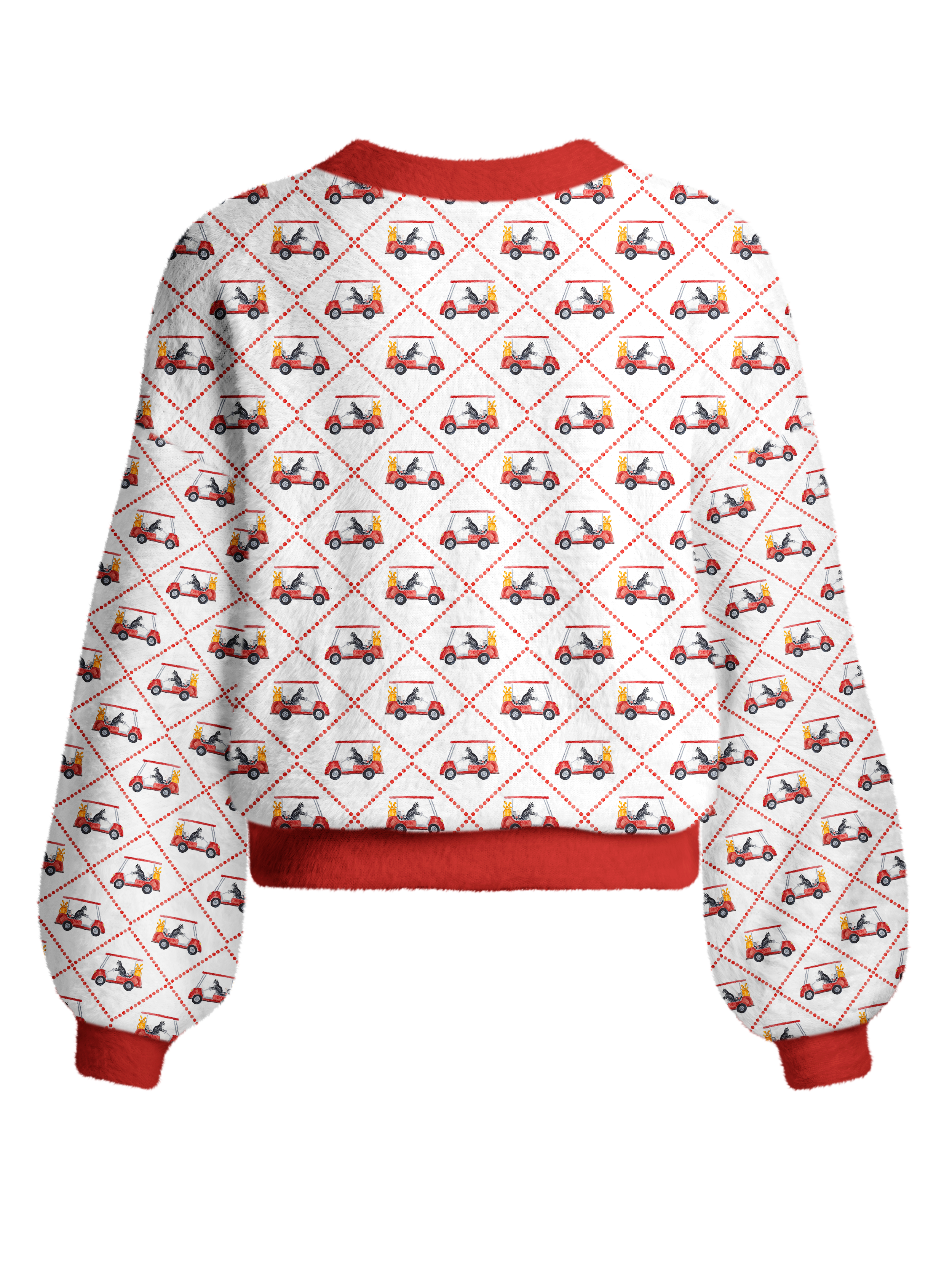 Cherryswing Women's Golf Cart Diamond Fuzzy Knit Golf Cardigan