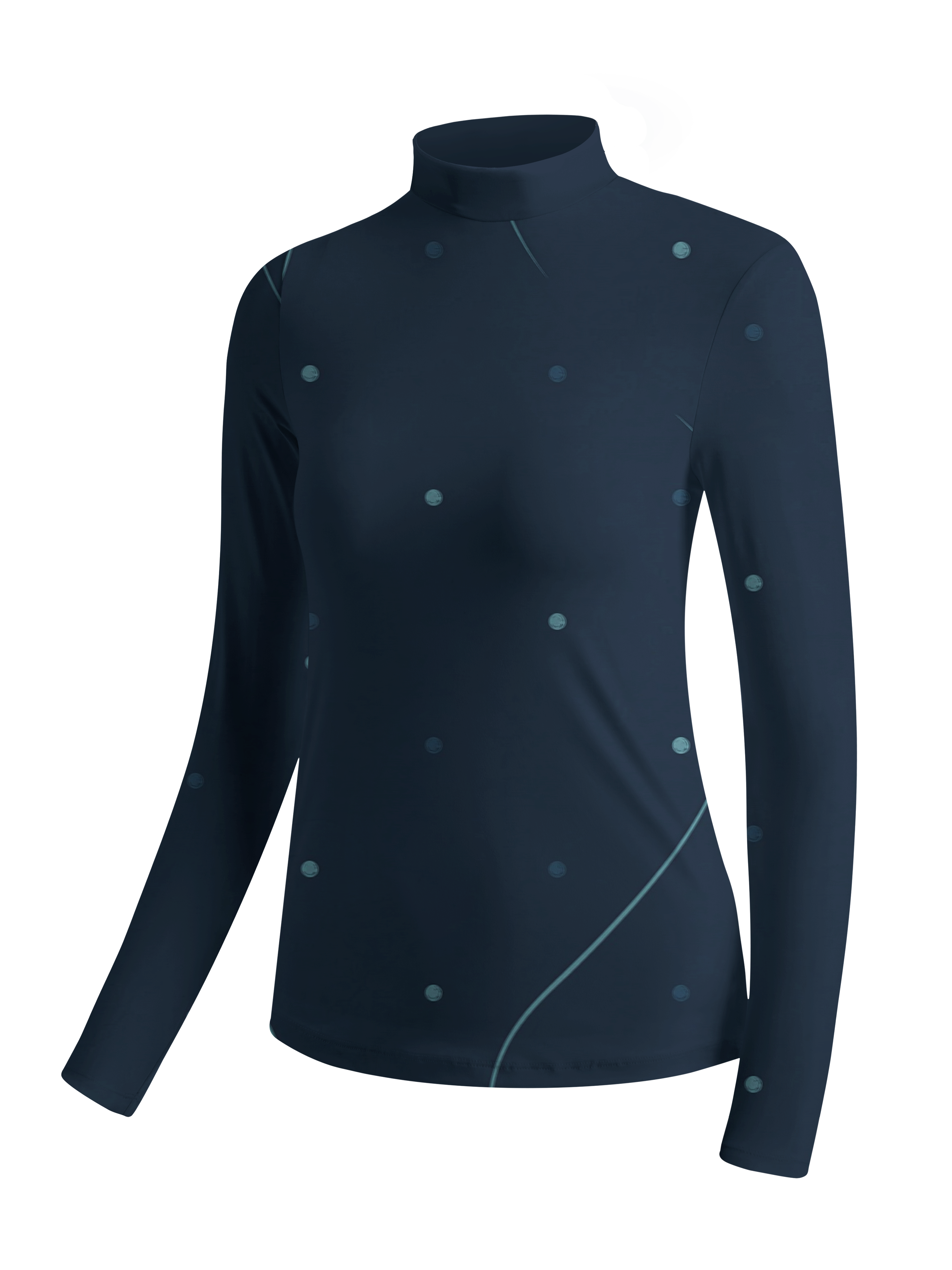 Cherryswing Women's Nebula Dot Line Long Sleeve Roll Neck Top