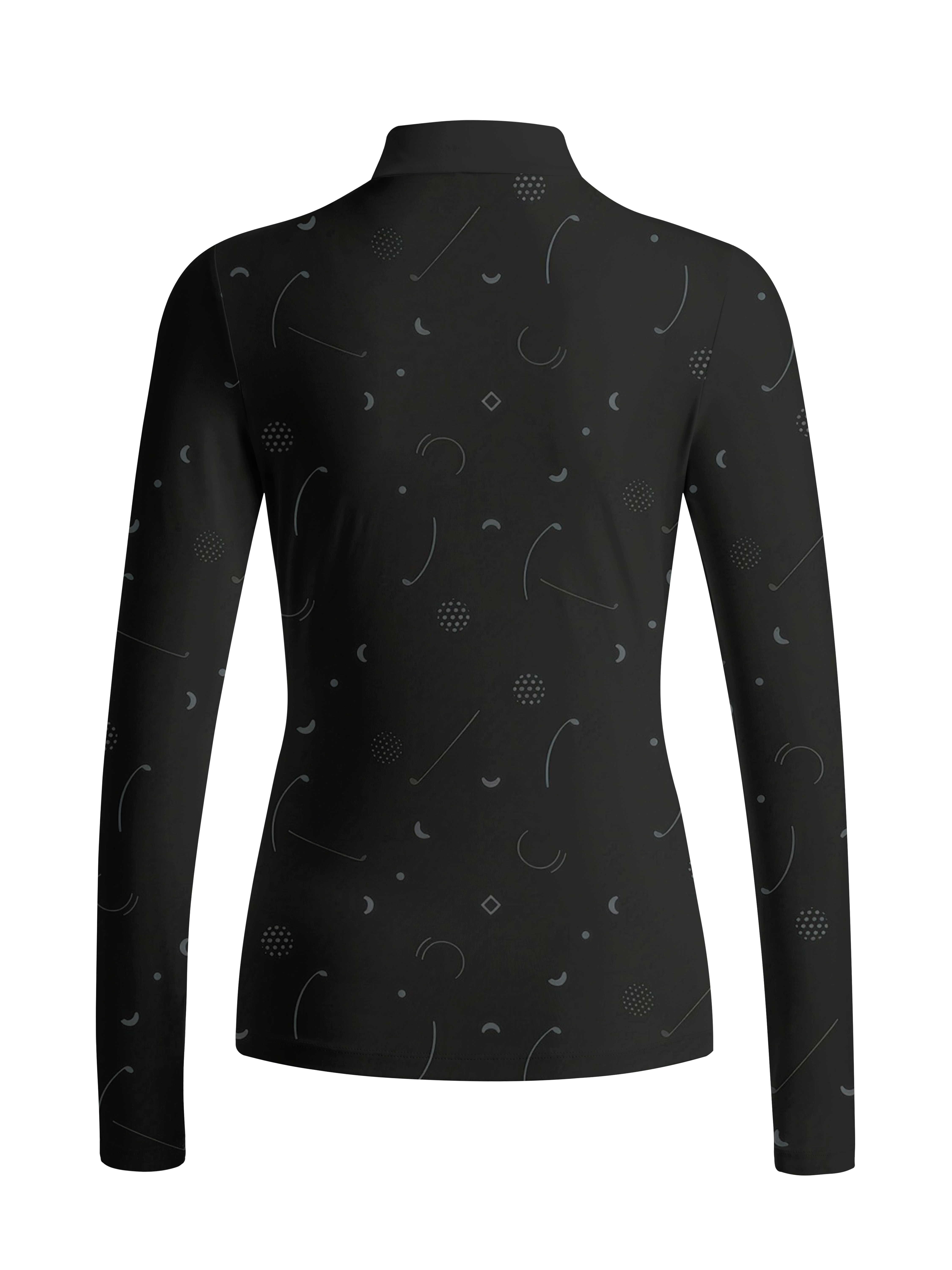 Cherryswing Women's Geometric Cosmic Print Long Sleeve Roll Neck Top