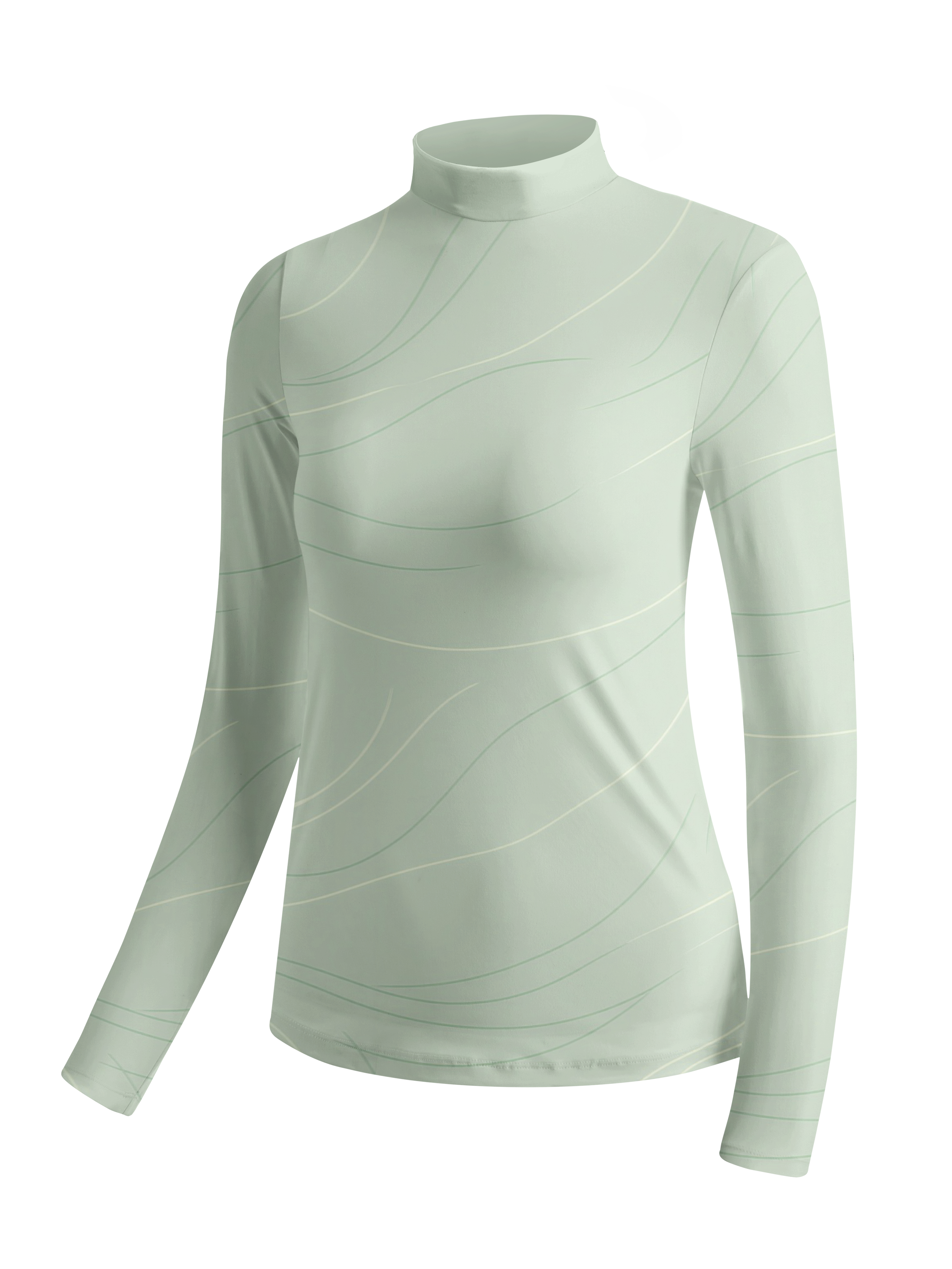 Cherryswing Women's Minimalist Wind Stream Art Long Sleeve Roll Neck Top