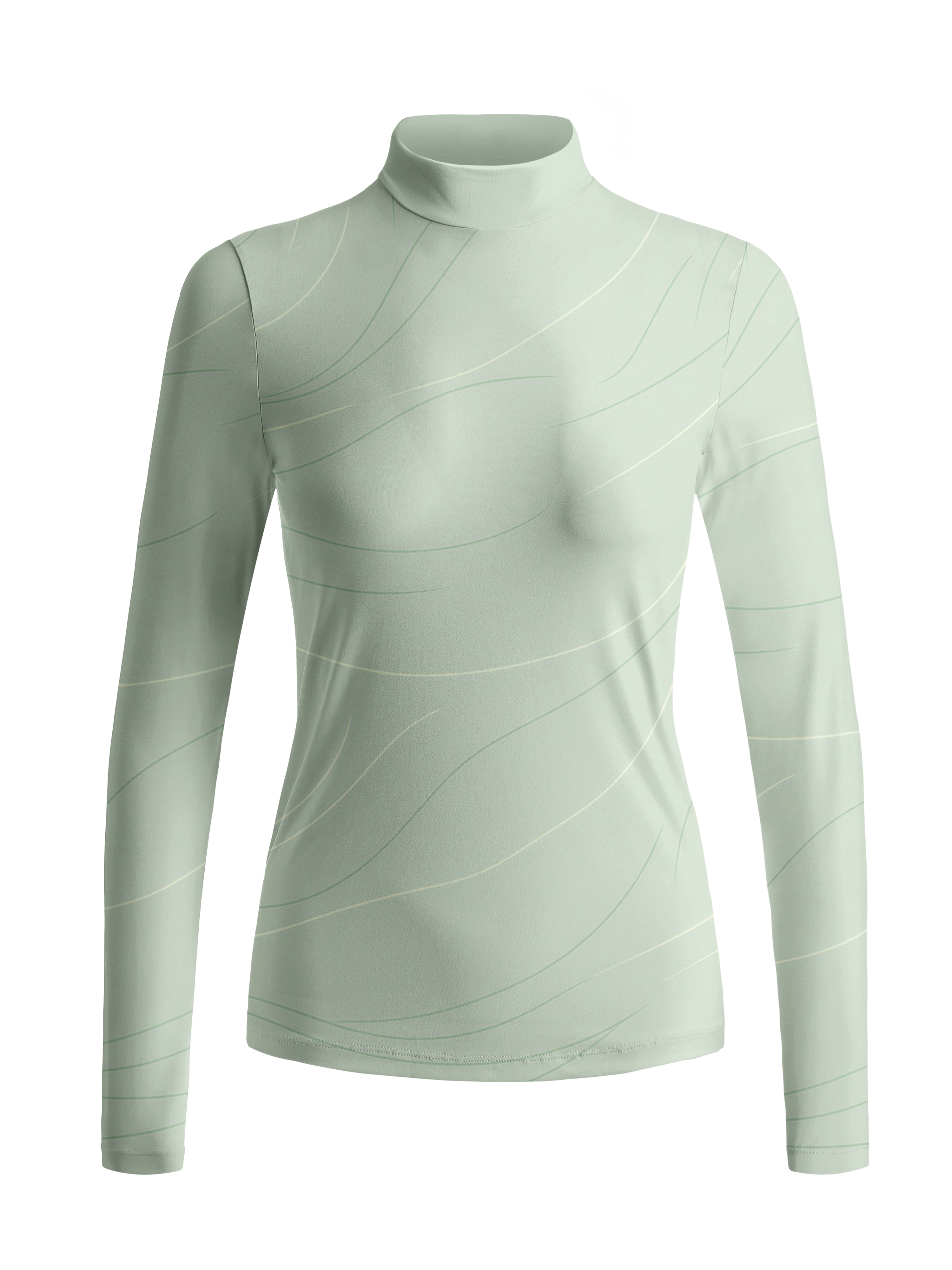 Cherryswing Women's Minimalist Wind Stream Art Long Sleeve Roll Neck Top