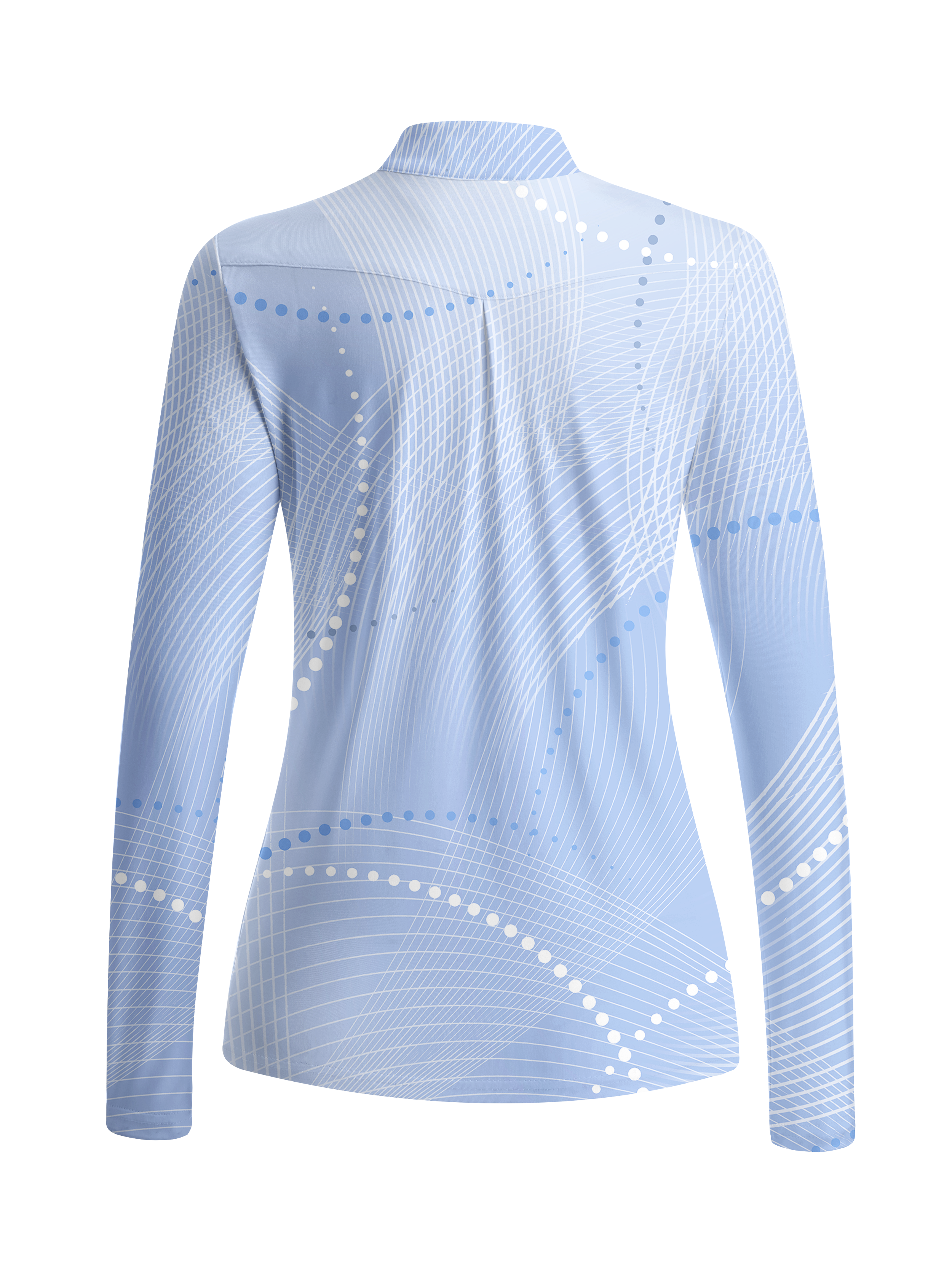 Cherryswing Women's Geometric Wave Dot Long Sleeve Golf Shirt