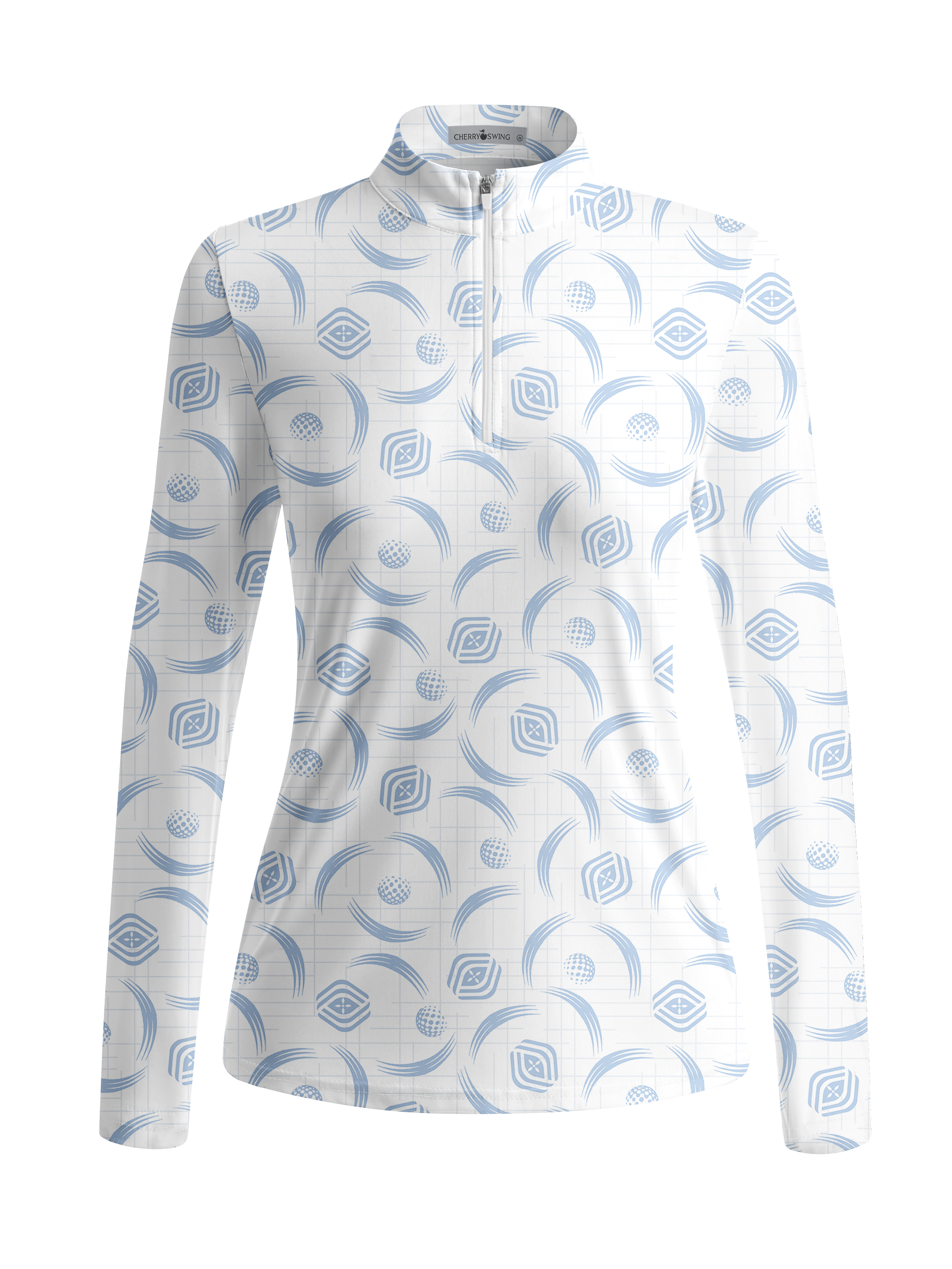 Cherryswing Women's Golf Ball Spiral Motion Long Sleeve Golf Shirt