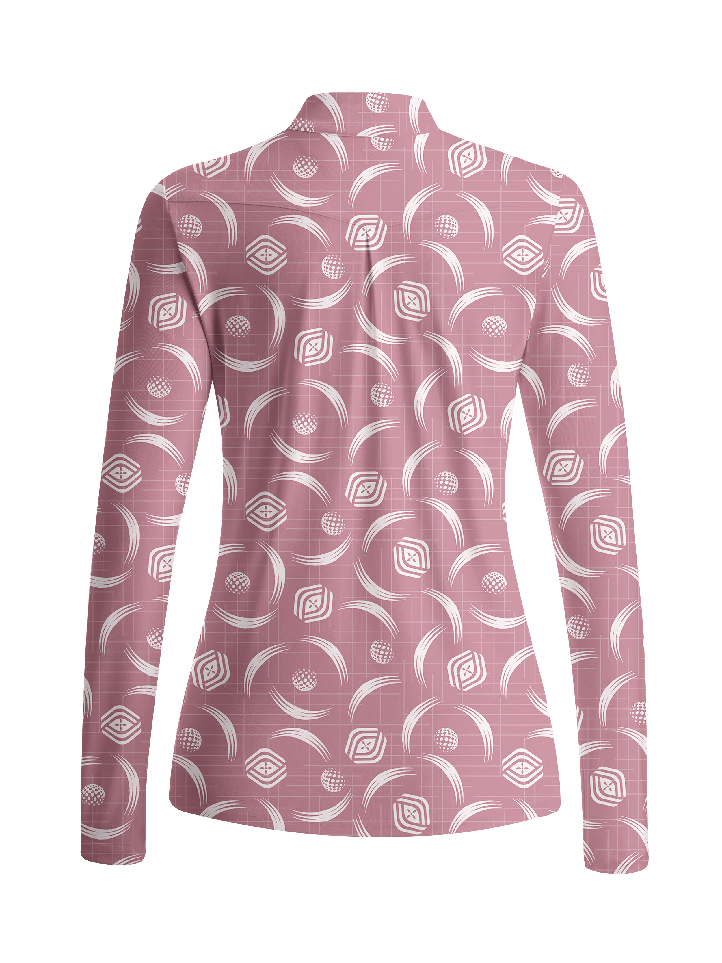Cherryswing Women's Golf Ball Spiral Motion Long Sleeve Golf Shirt