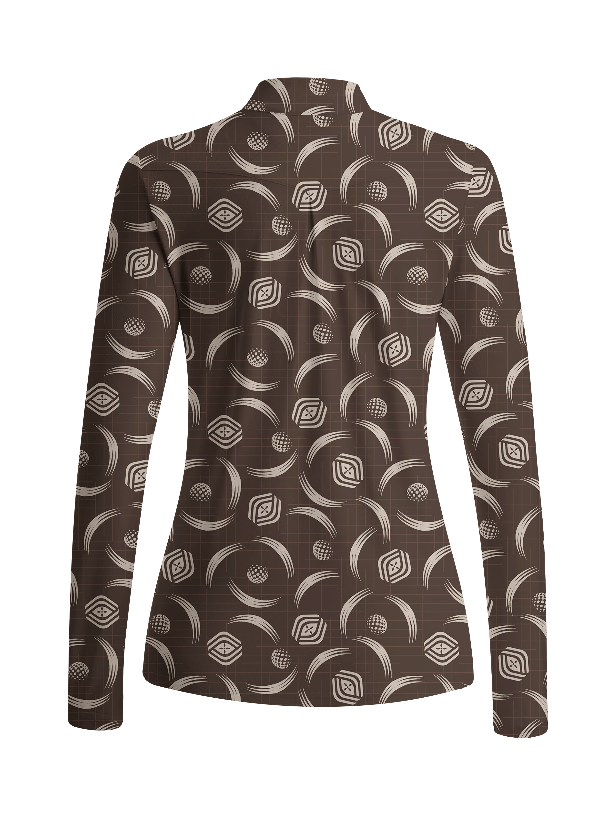 Cherryswing Women's Golf Ball Spiral Motion Long Sleeve Golf Shirt