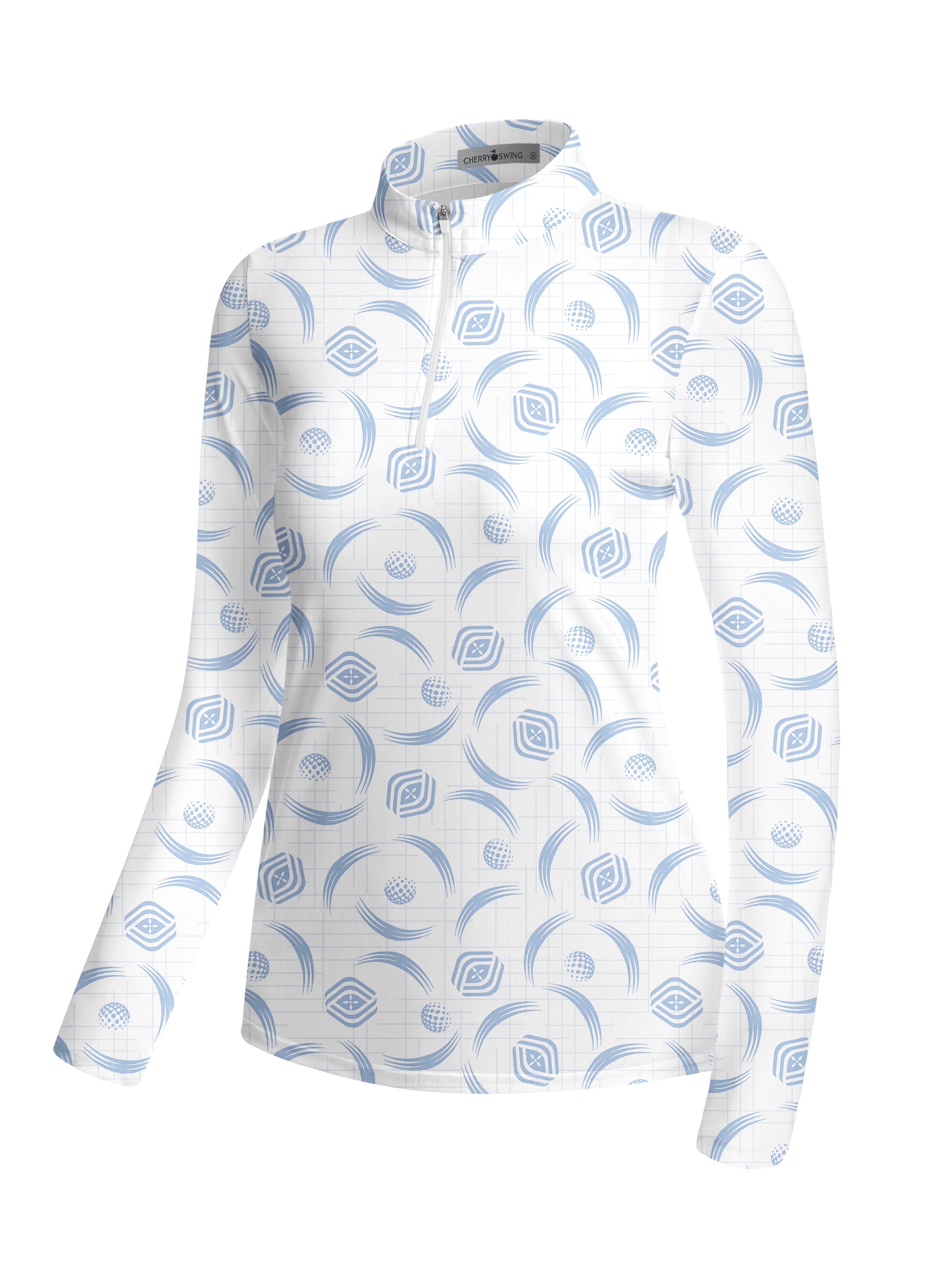 Cherryswing Women's Golf Ball Spiral Motion Long Sleeve Golf Shirt