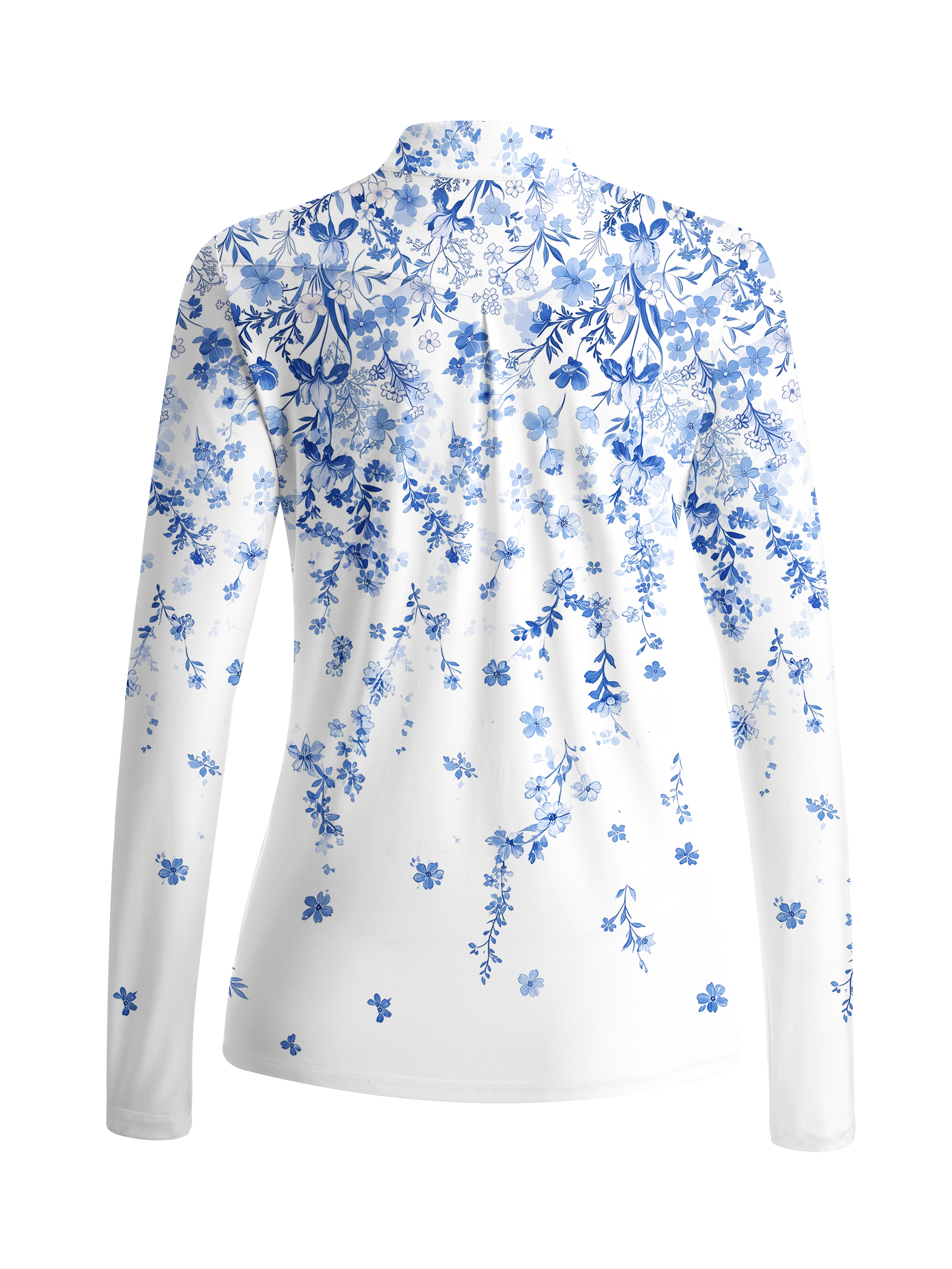 Cherryswing Women's Midnight Floral Long Sleeve Golf Shirt