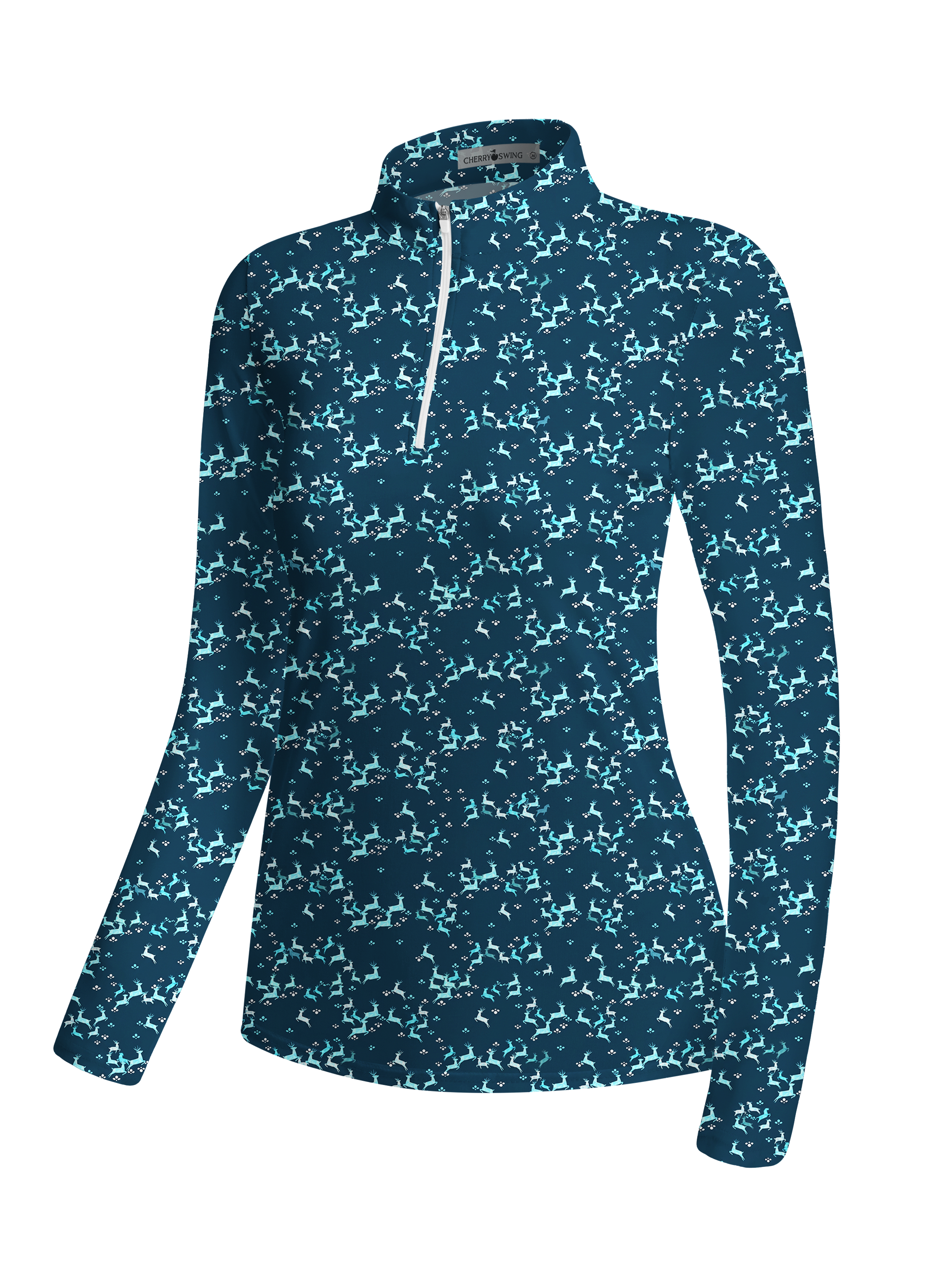 Cherryswing Women's Leaping Deer Long Sleeve Golf Shirt