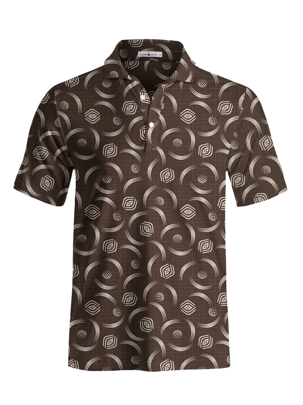 Cherryswing Golf Ball Spiral Motion Men's Polo Shirt