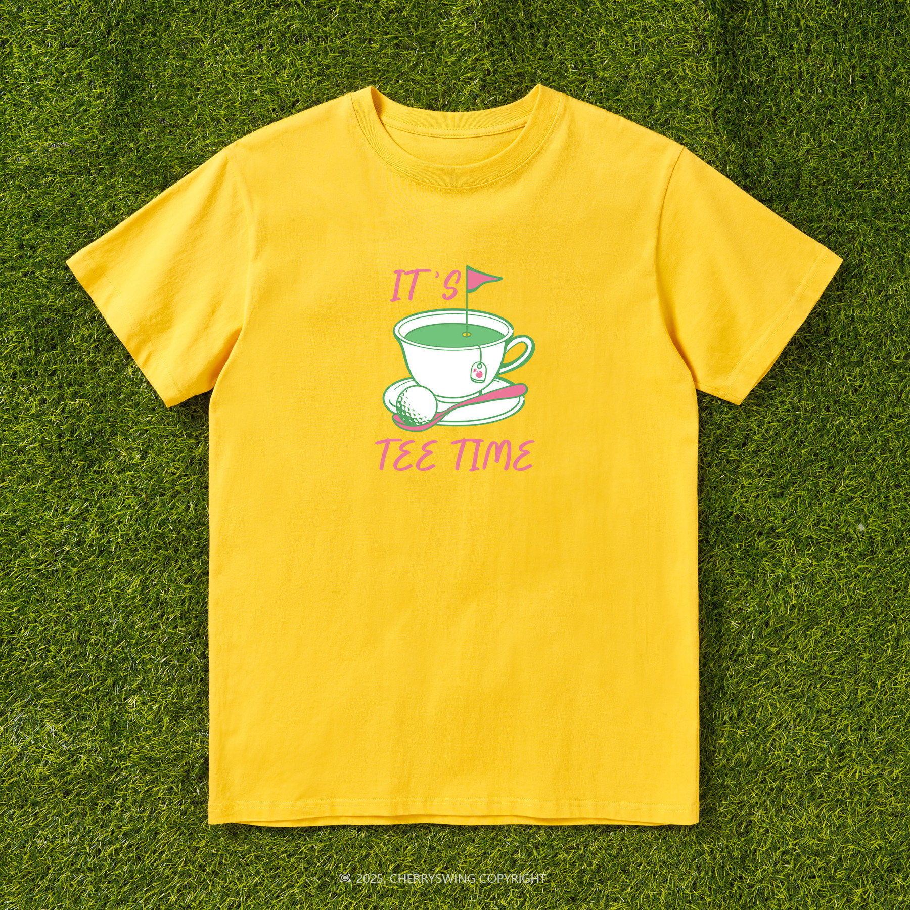 Cherryswing It's Tee Time Pattern White T-Shirt