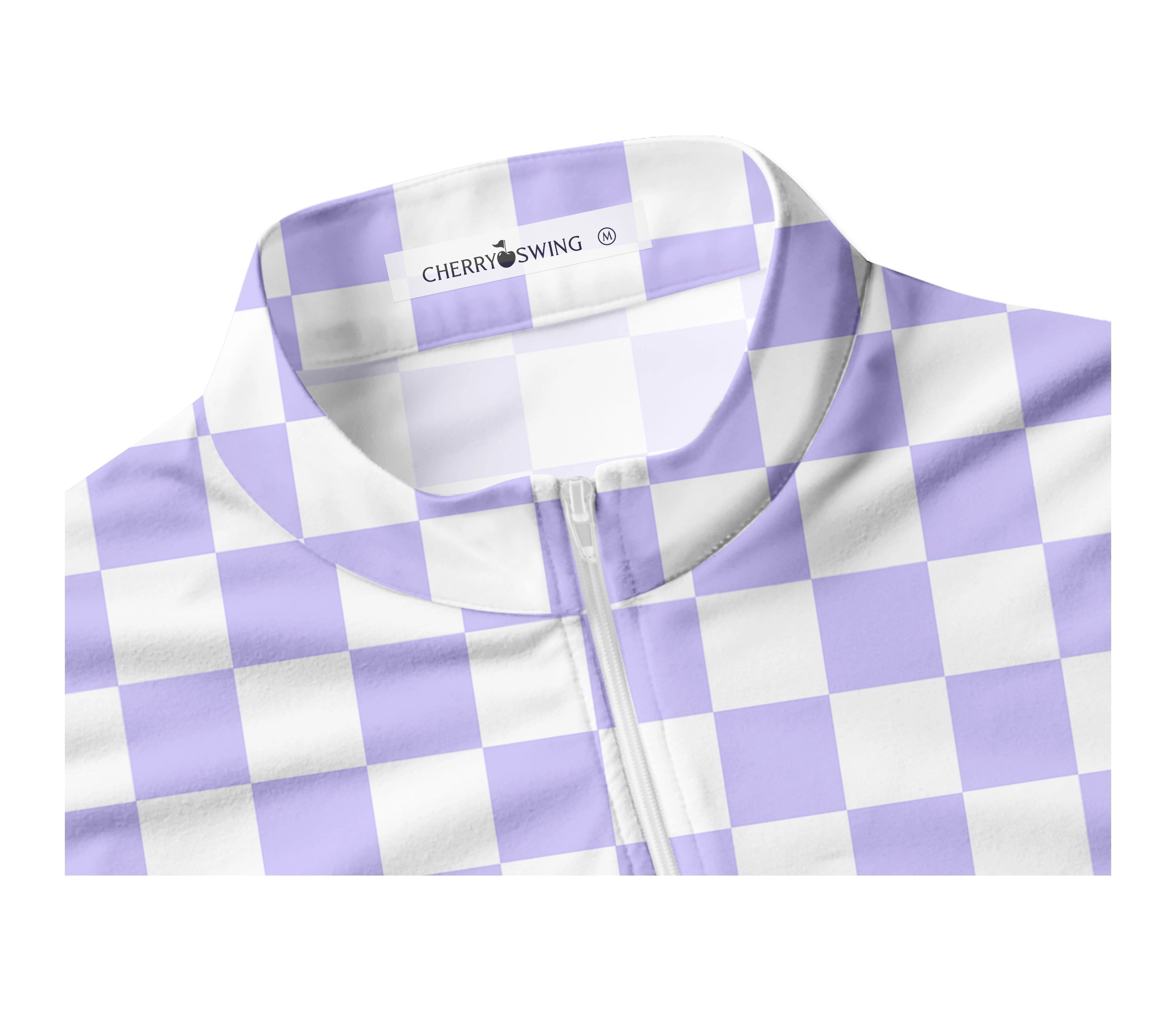 Cherryswing Women's Sleeveless Checkerboard Print Golf Polo Shirt