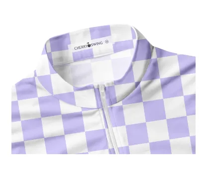 Cherryswing Women's Sleeveless Checkerboard Print Golf Polo Shirt