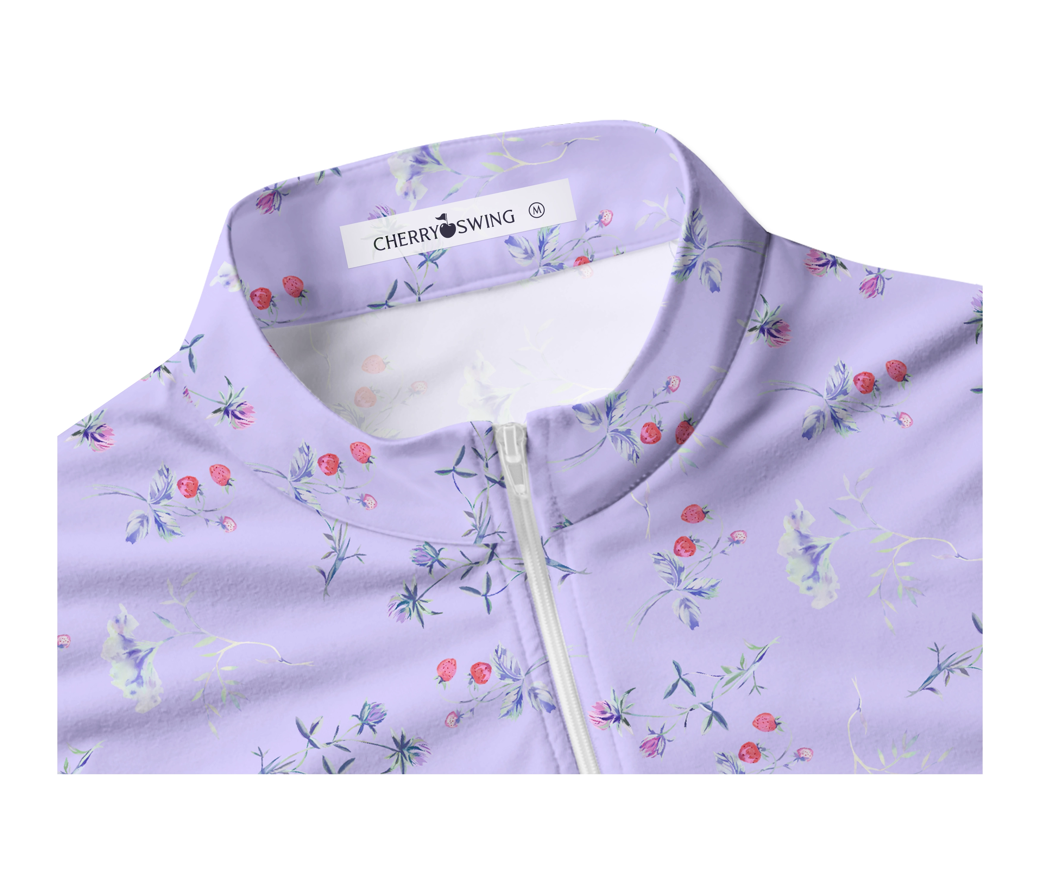 Cherryswing Women's Sleeveless Strawberry Flowers Golf Polo Shirt