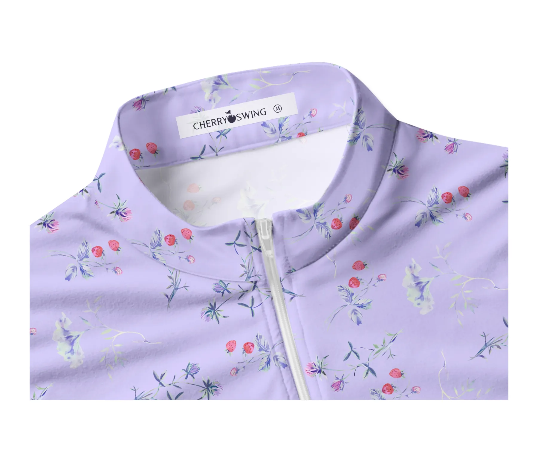 Cherryswing Women's Sleeveless Strawberry Flowers Golf Polo Shirt