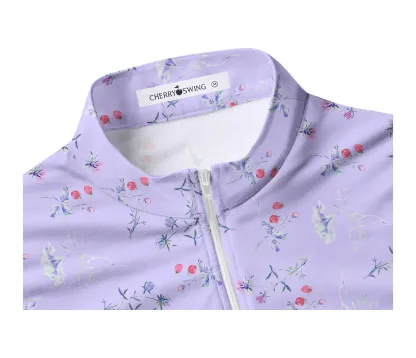 Cherryswing Women's Sleeveless Strawberry Flowers Golf Polo Shirt