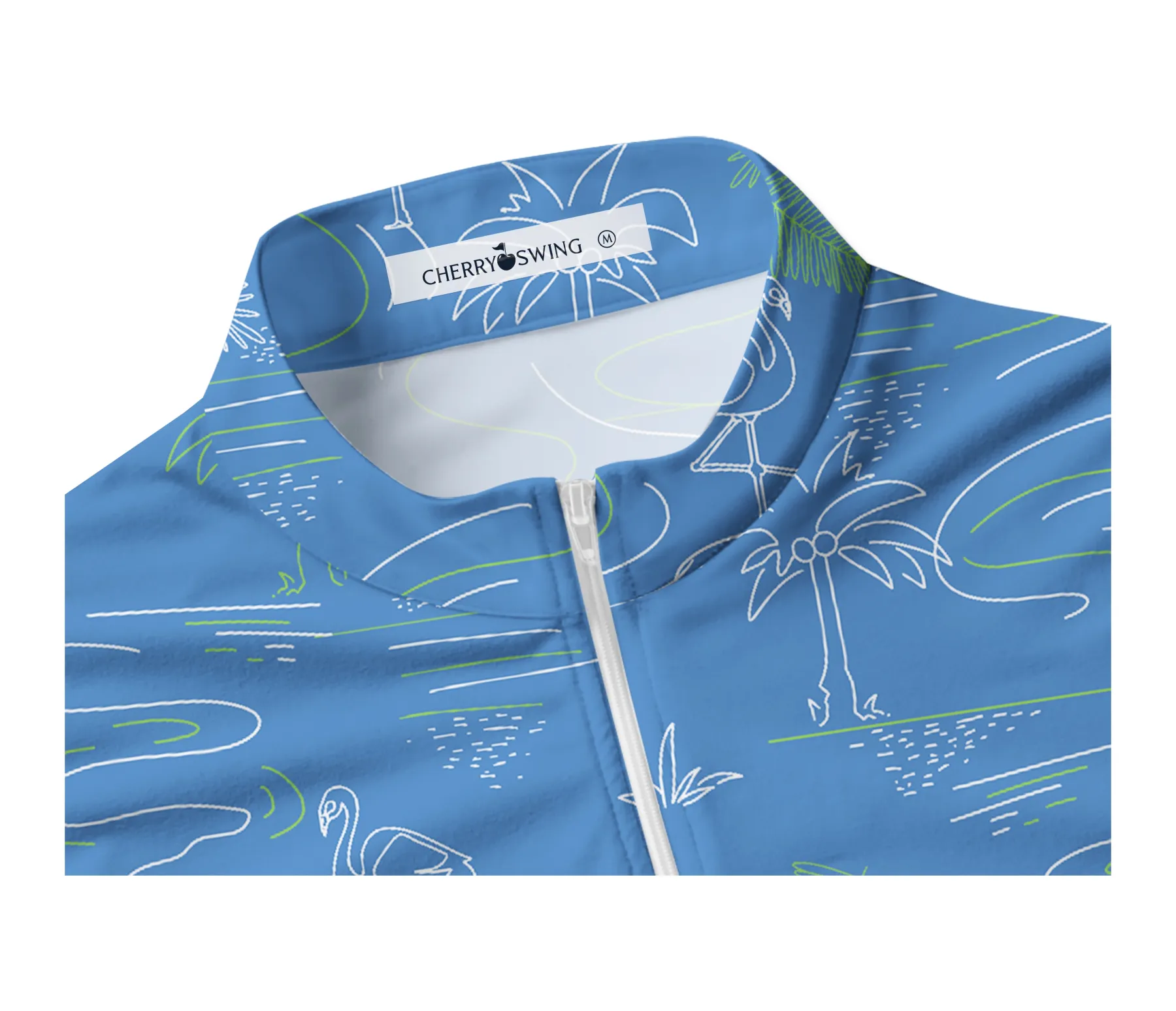 Cherryswing Women's Sleeveless Flamingos Playing Golf Polo Shirt