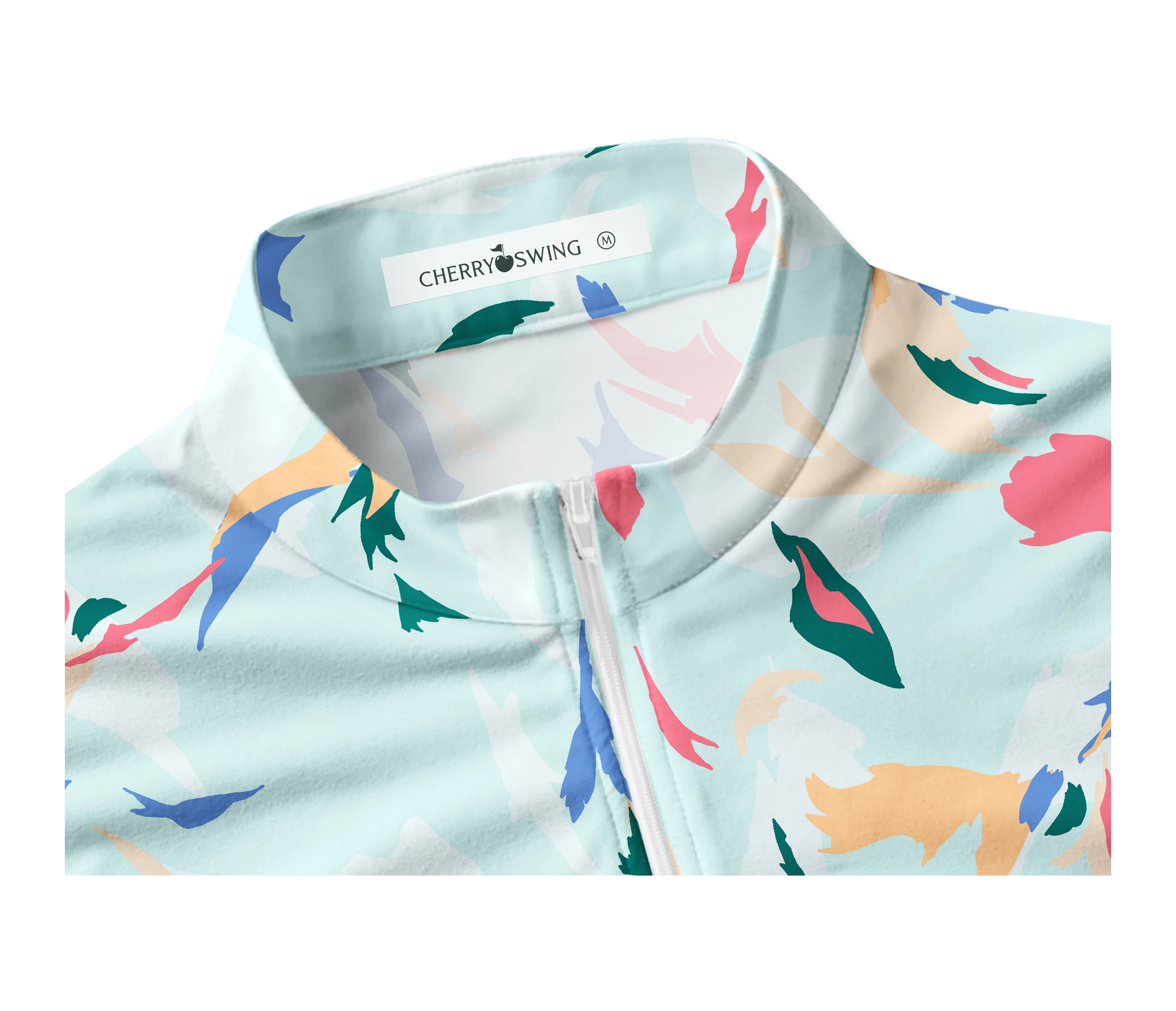 Cherryswing Women's Sleeveless Floral Color Matching Golf Polo Shirt