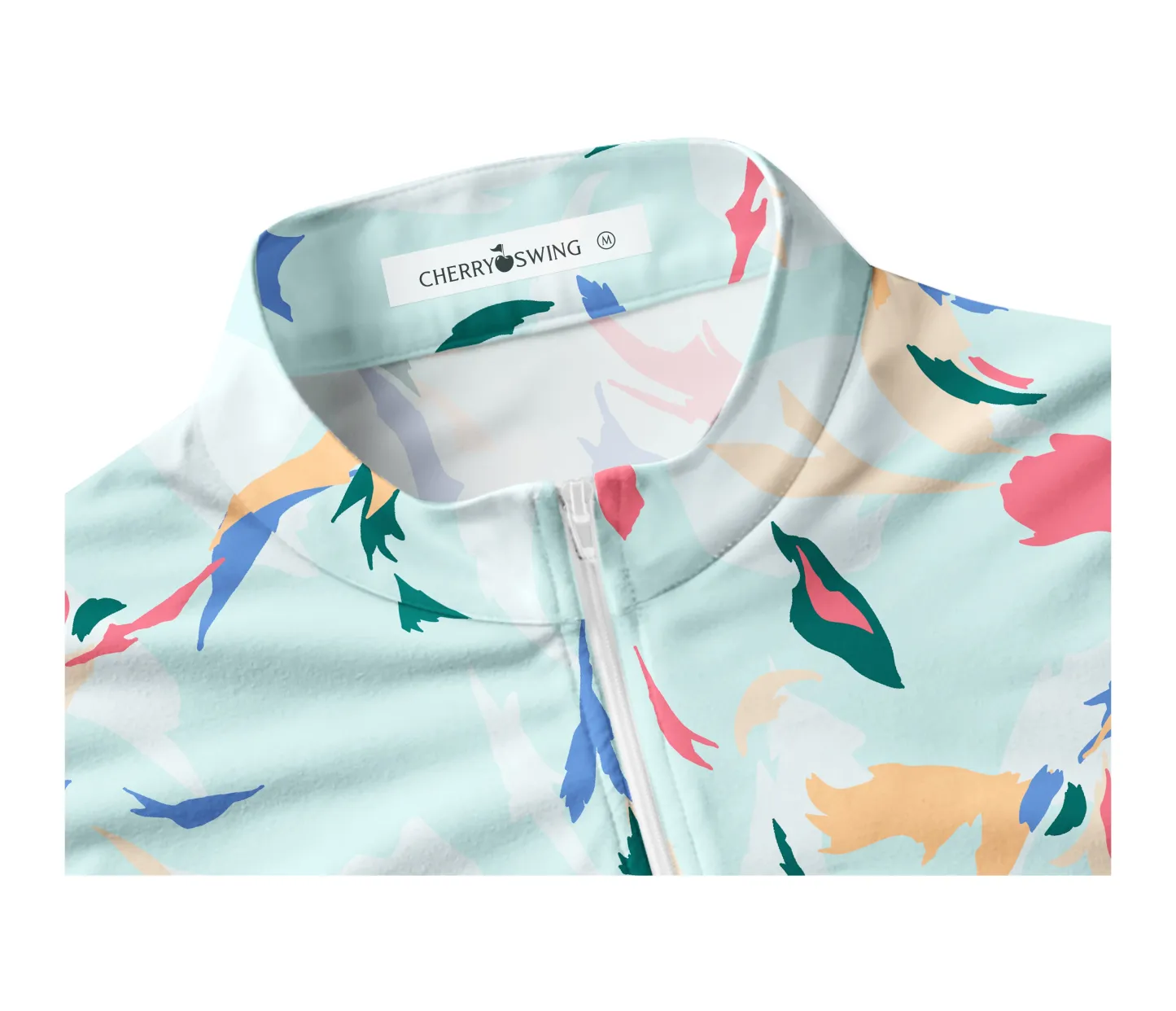 Cherryswing Women's Sleeveless Floral Color Matching Golf Polo Shirt