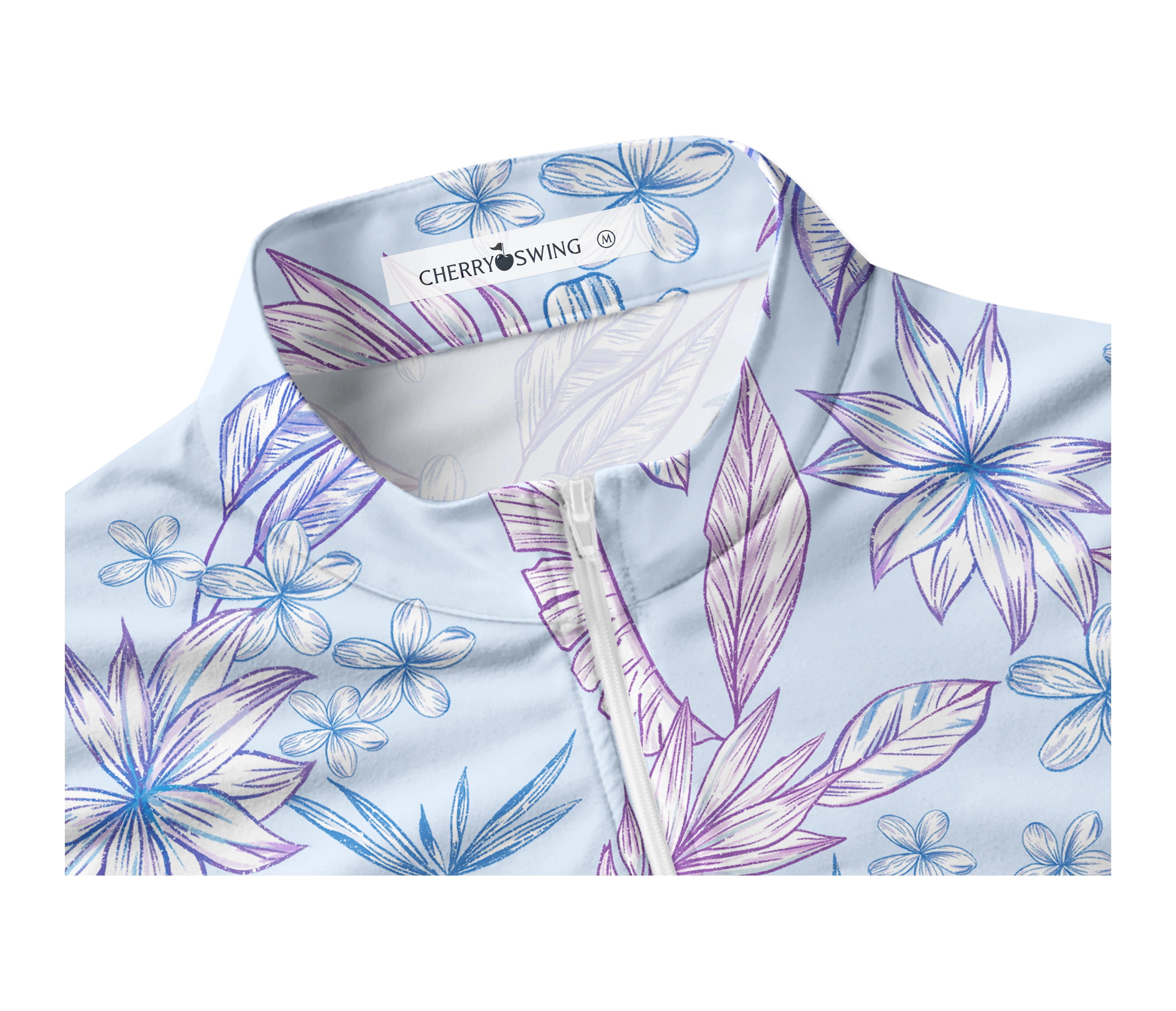 Cherryswing Women's Sleeveless Hibiscus Golf Polo Shirt