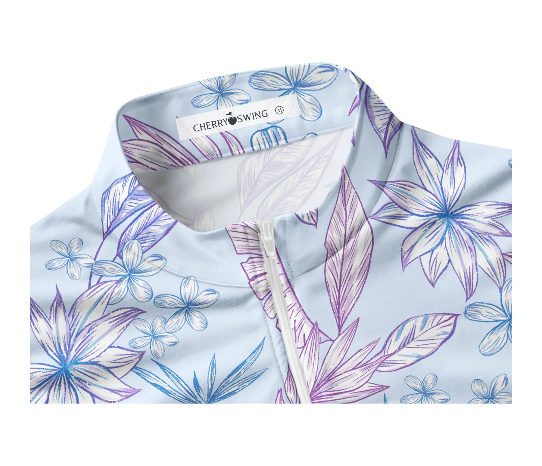 Cherryswing Women's Sleeveless Hibiscus Golf Polo Shirt