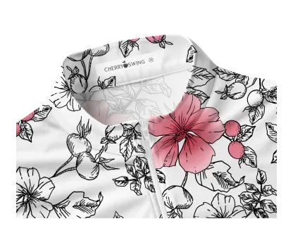 Cherryswing Women's Gradient Color Flowers Sleeveless Golf Shirt
