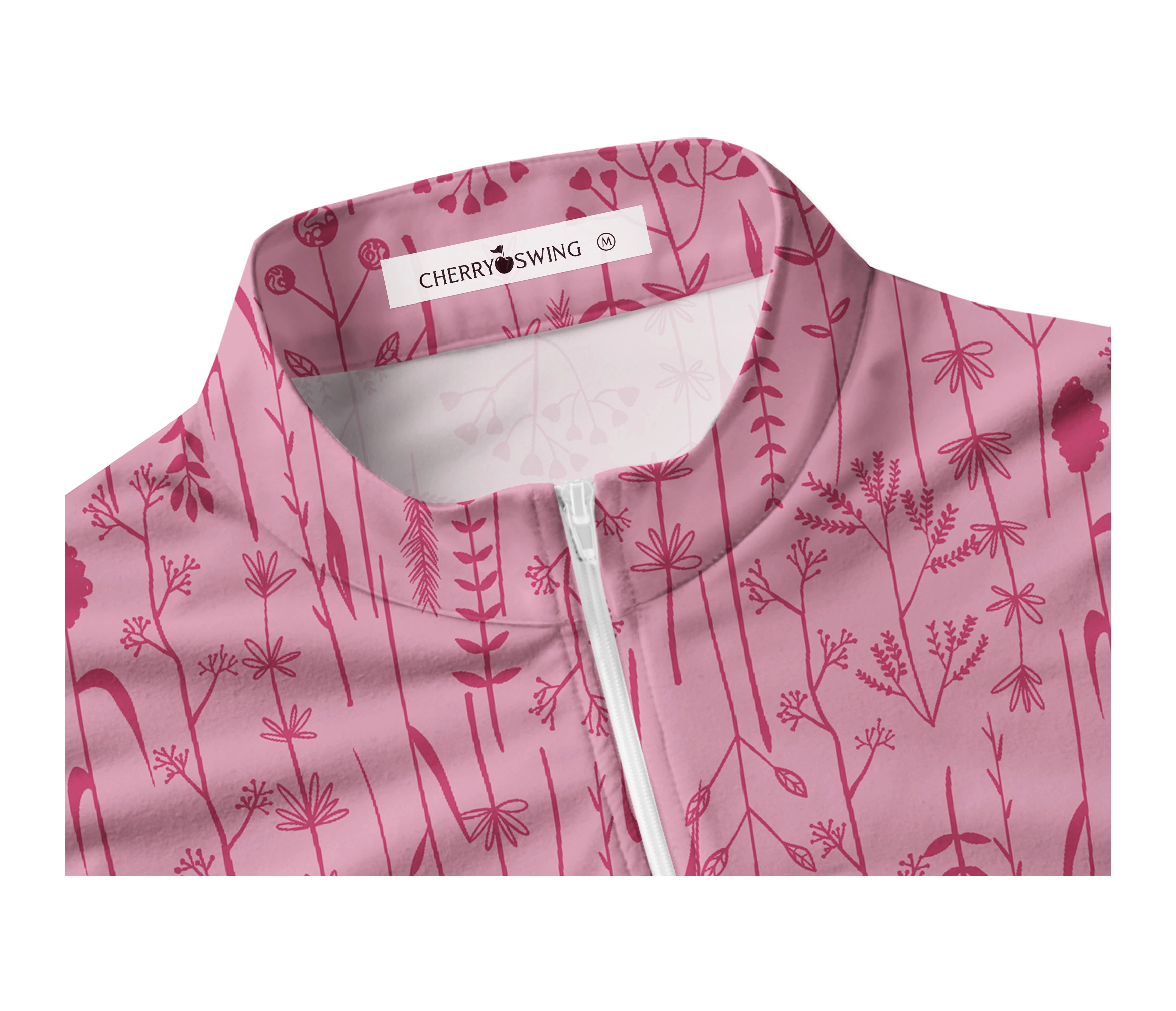 Cherryswing Women's Pink Fern Frolic Sleeveless Golf Shirt