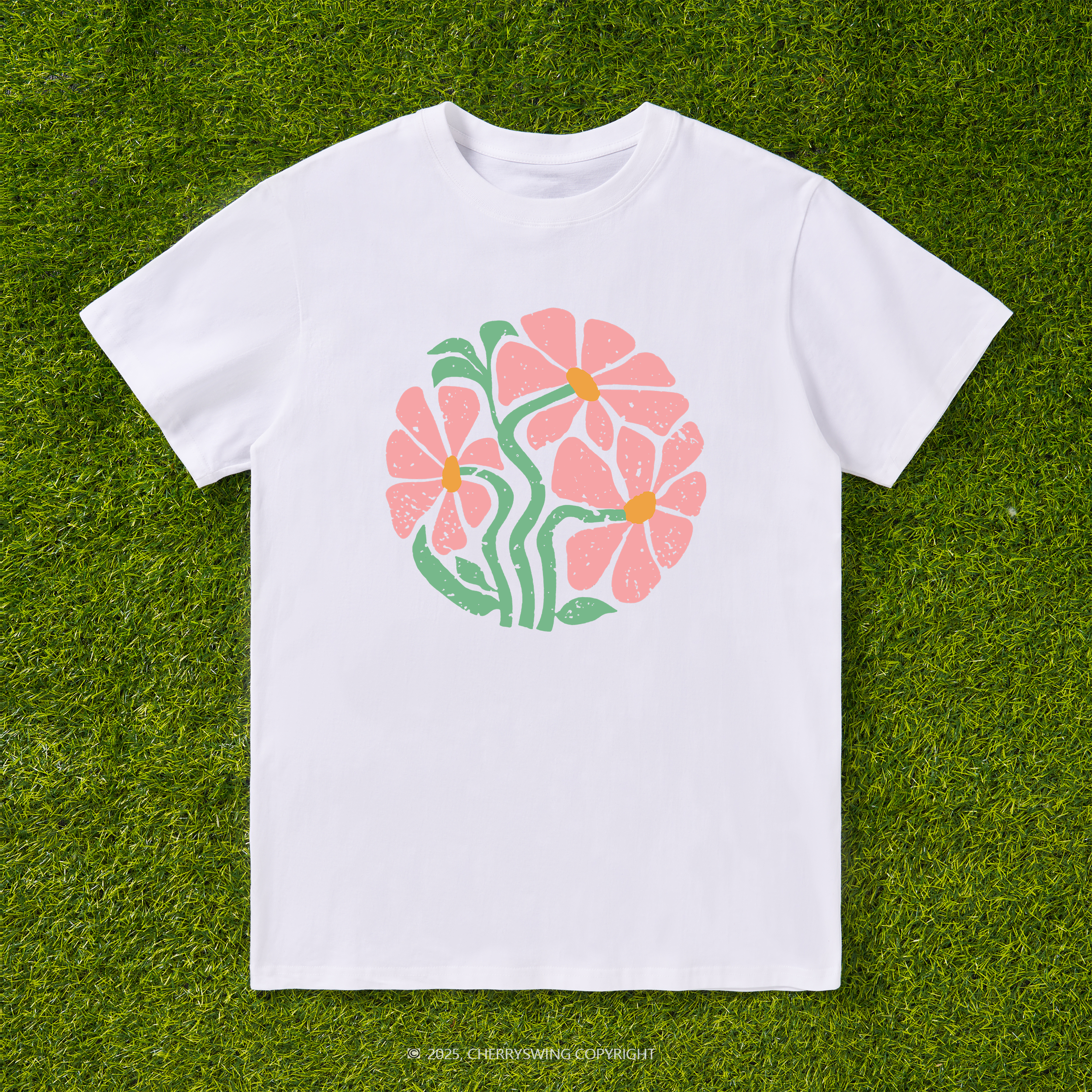Cherryswing Floral Ring T-shirt For Women