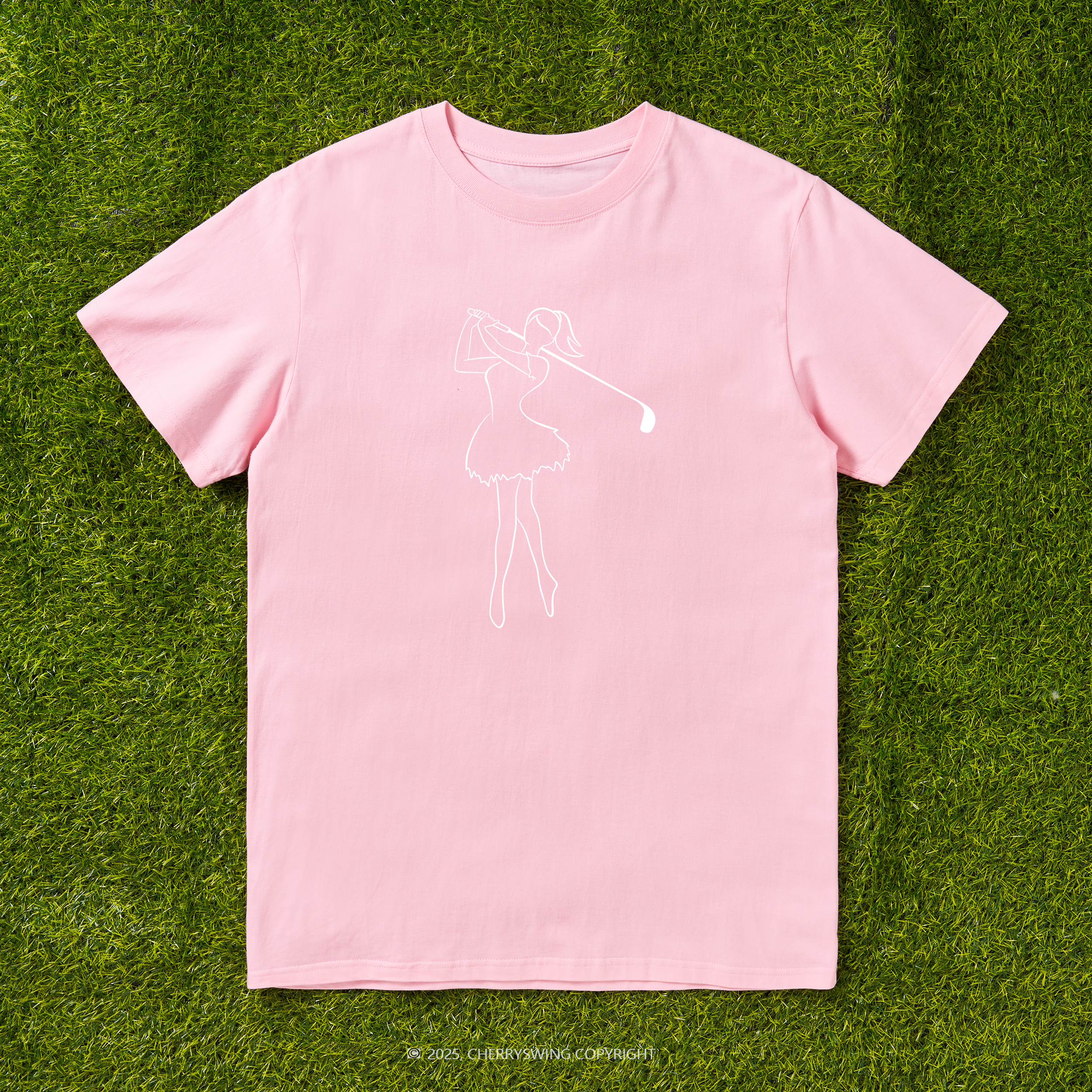 Cherryswing Ballet Dancing Golfer Pattern T-Shirt