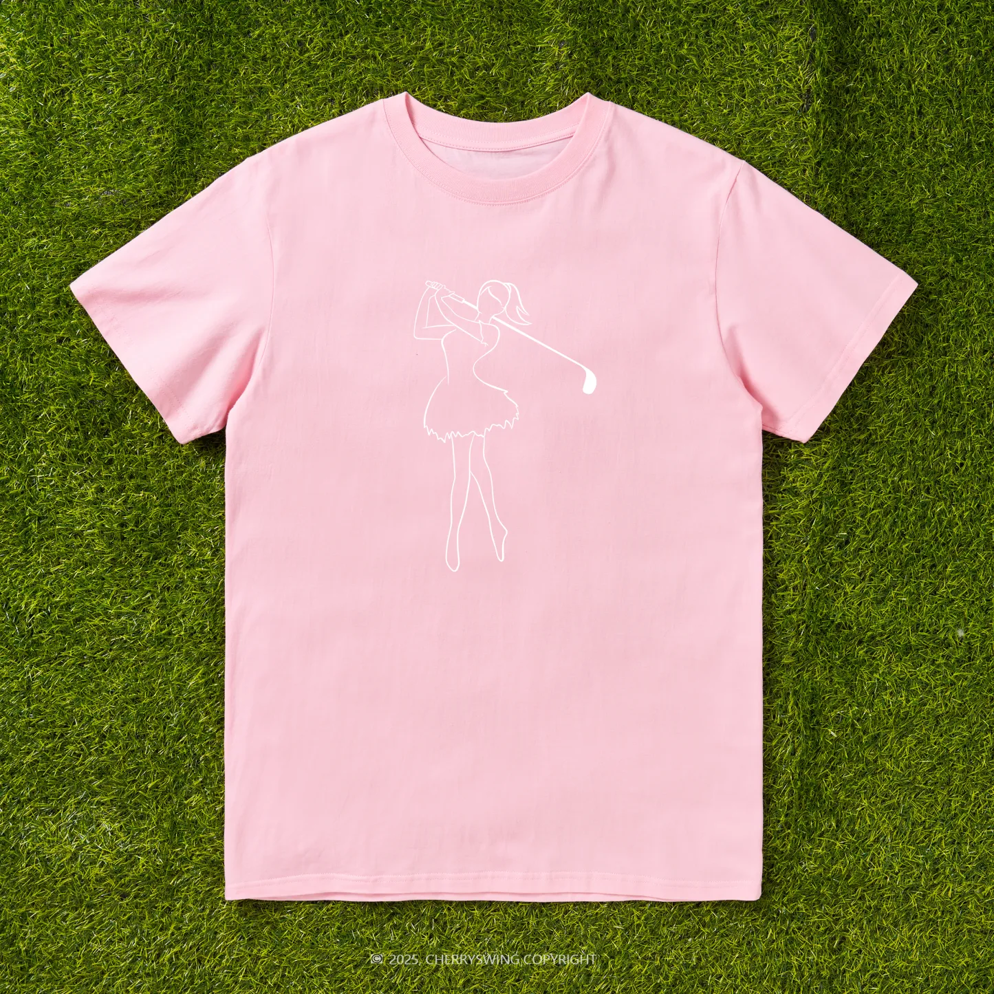 Cherryswing Ballet Dancing Golfer Pattern T-Shirt