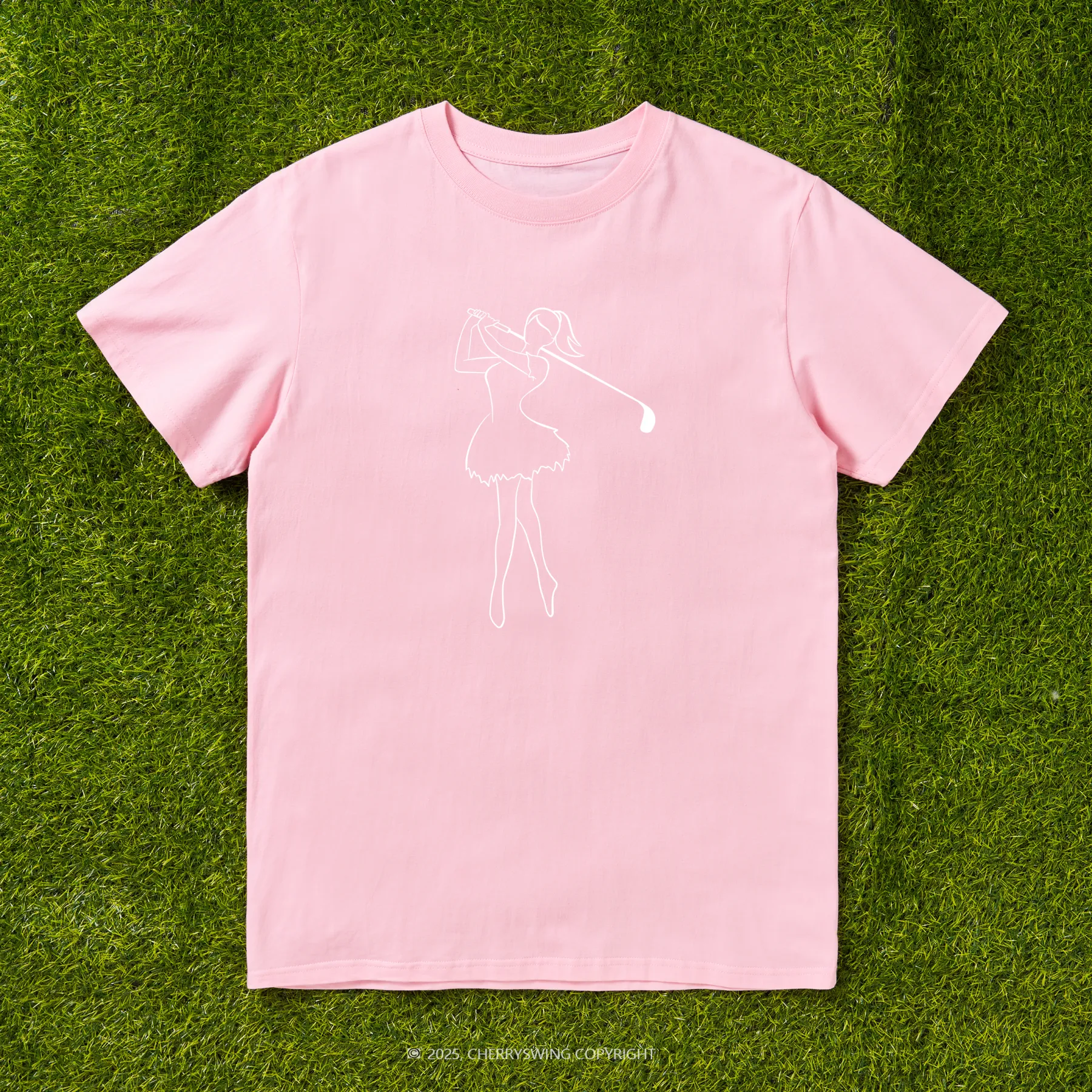 Cherryswing Ballet Dancing Golfer Pattern T-Shirt