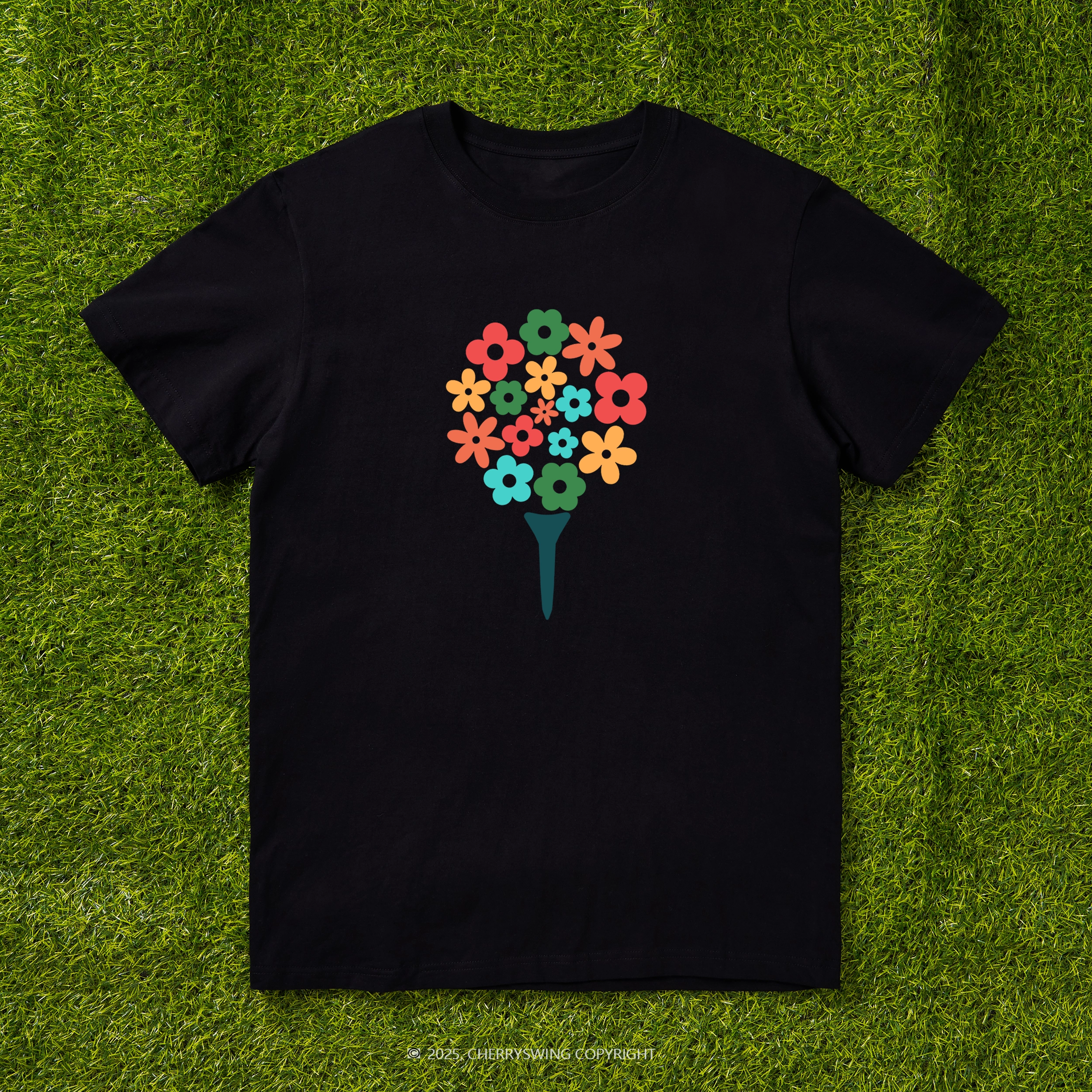 Cherryswing Blossoming Golf Ball T-shirt For Women