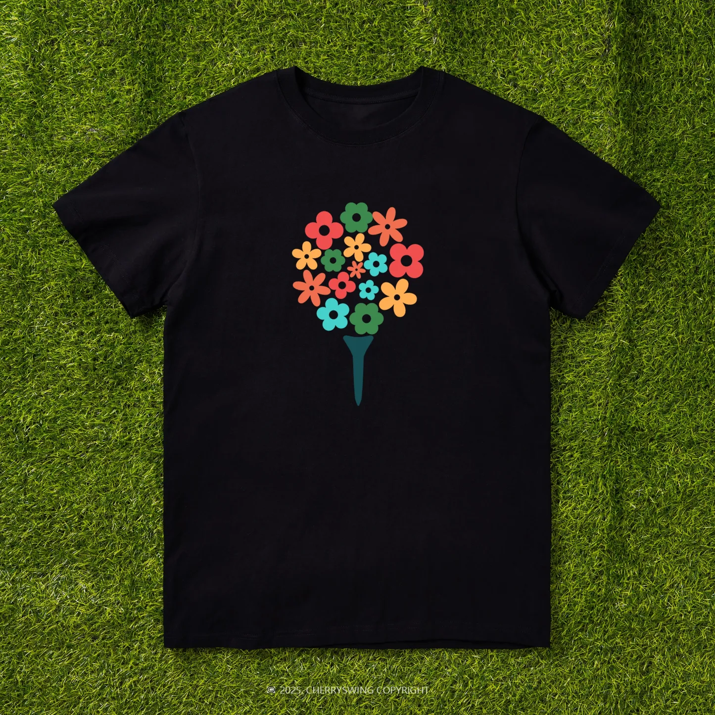 Cherryswing Blossoming Golf Ball T-shirt For Women
