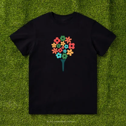 Cherryswing Blossoming Golf Ball T-shirt For Women
