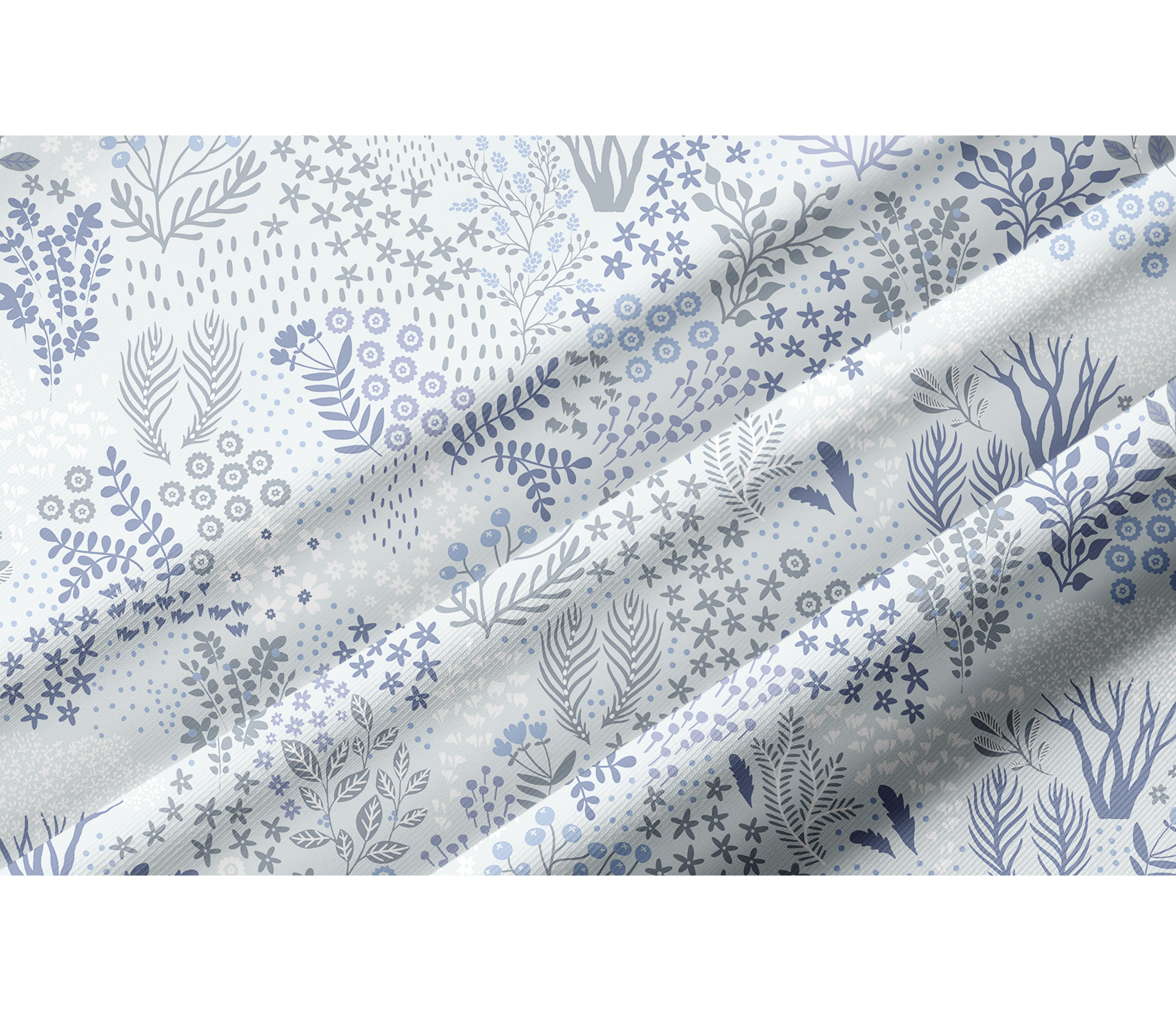 Cherryswing Women's Blue Botanical Print Long Sleeve Golf Shirt