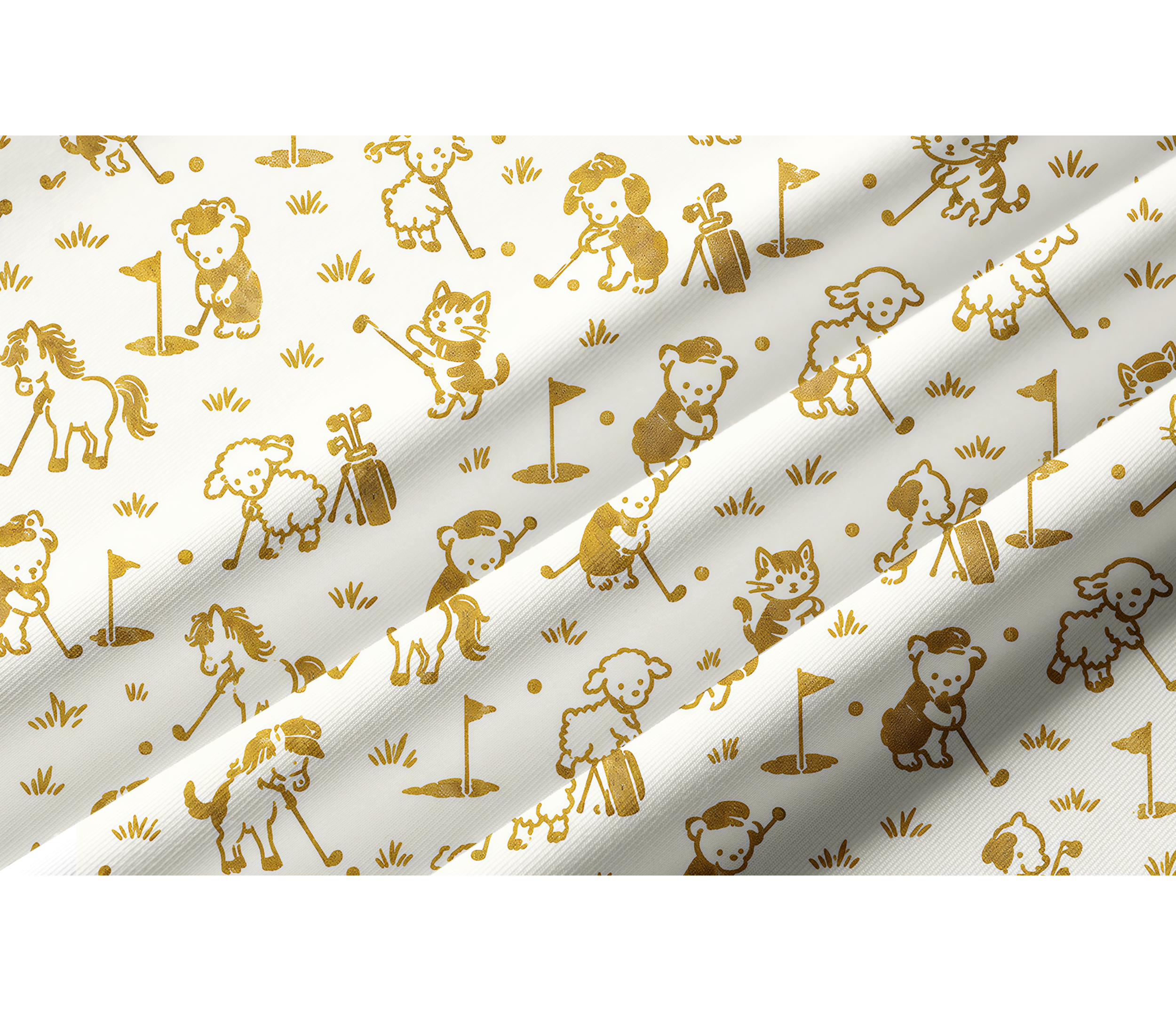 Cherryswing Women's Cute Animal Golfer Toile Print Long Sleeve Golf Shirt