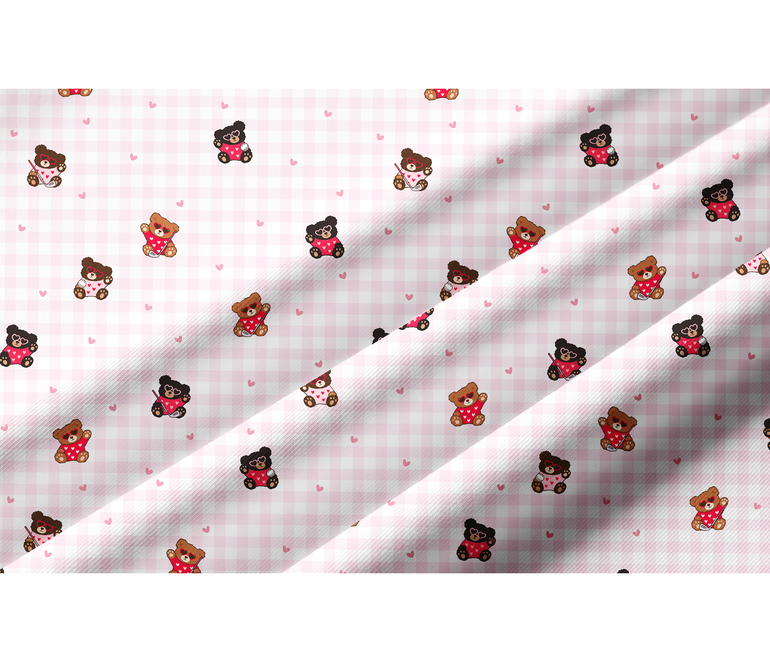 Cherryswing Women's Plaid Bear and Heart Pattern Long Sleeve Golf Shirt