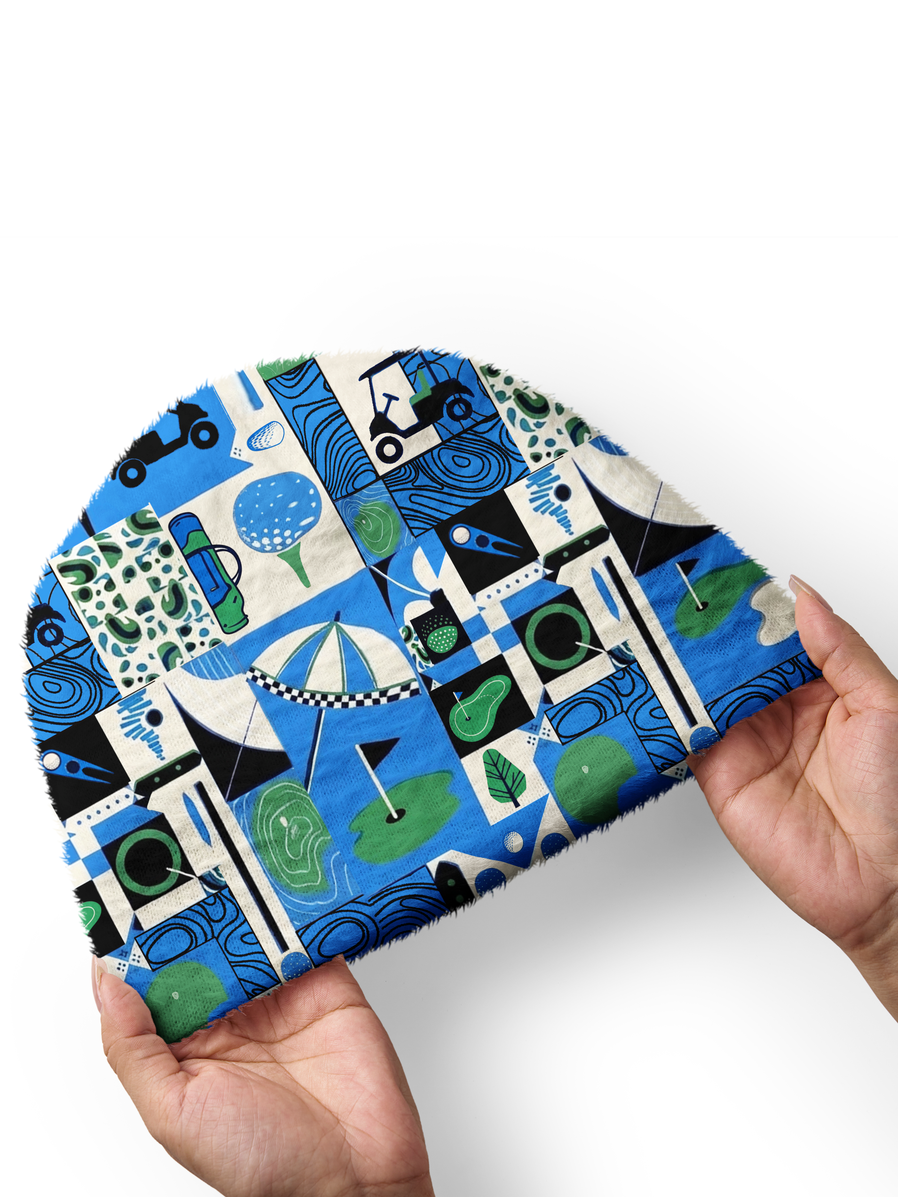 Cherryswing Women's Golf Collage Patchwork Cozy Knit Golf Beanie